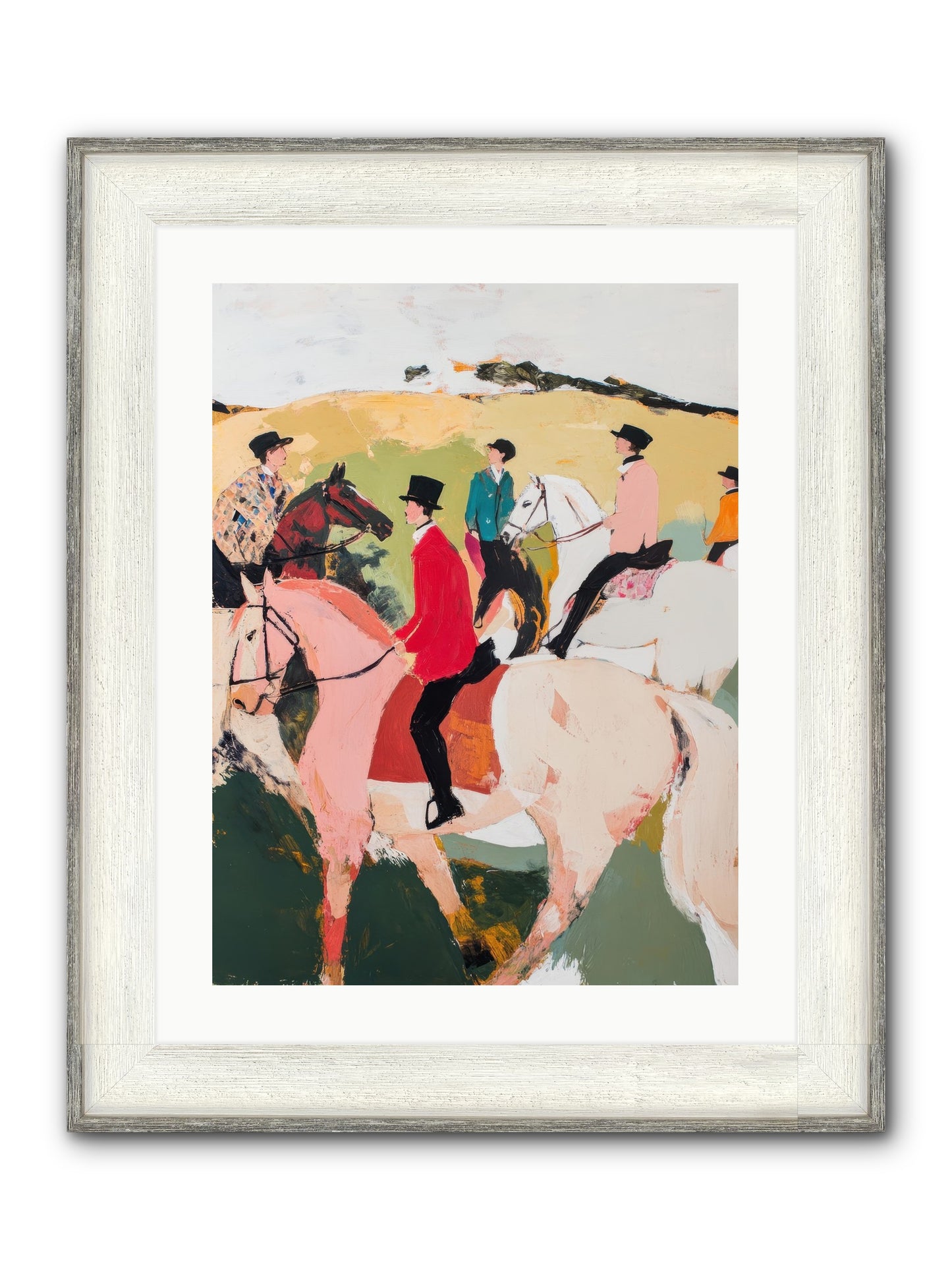 Curious Foxhunter No.3 Framed Print - Driftwood White 18x24