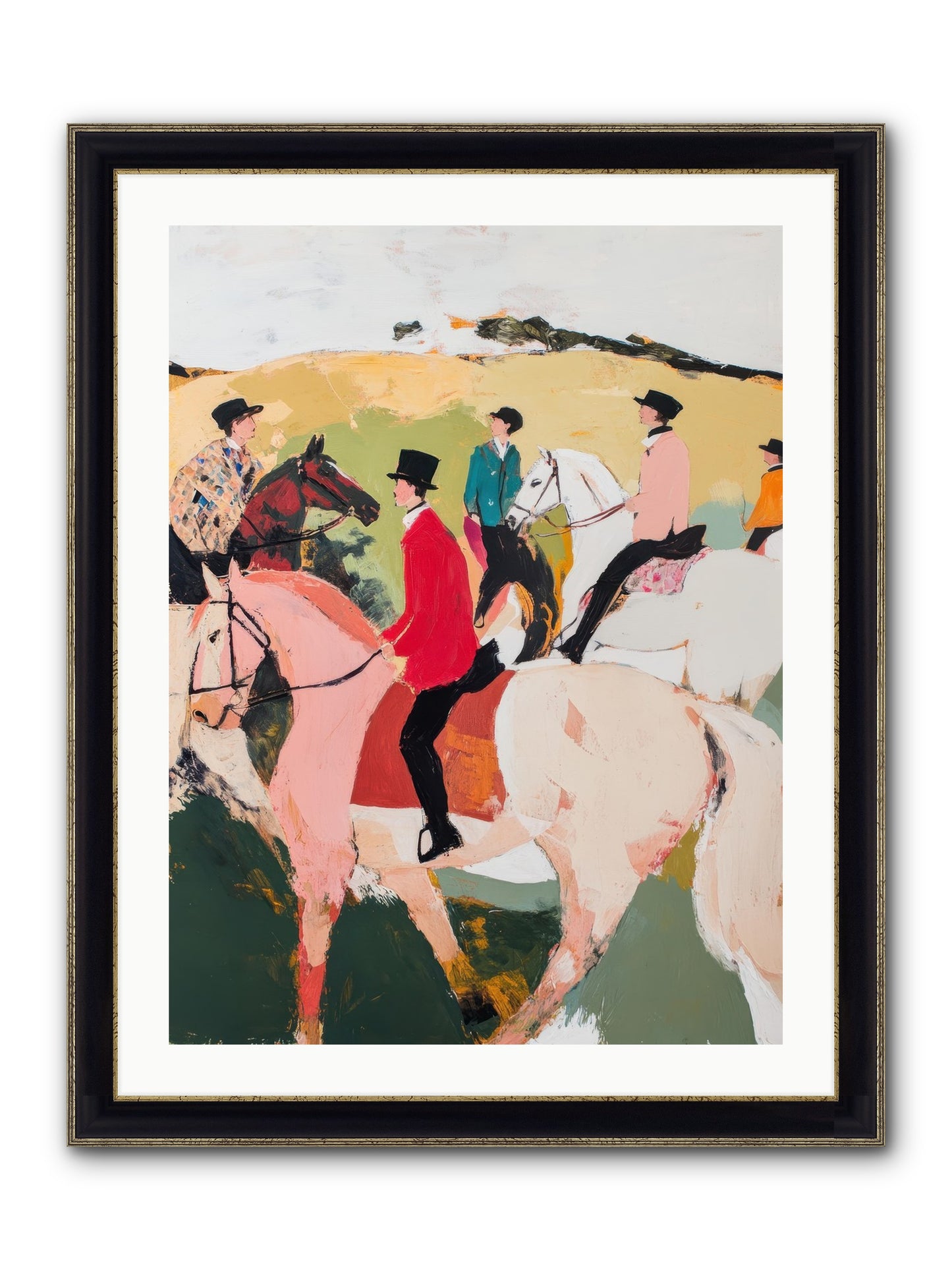 Curious Foxhunter No.3 Framed Print - Black & Gold 24x32