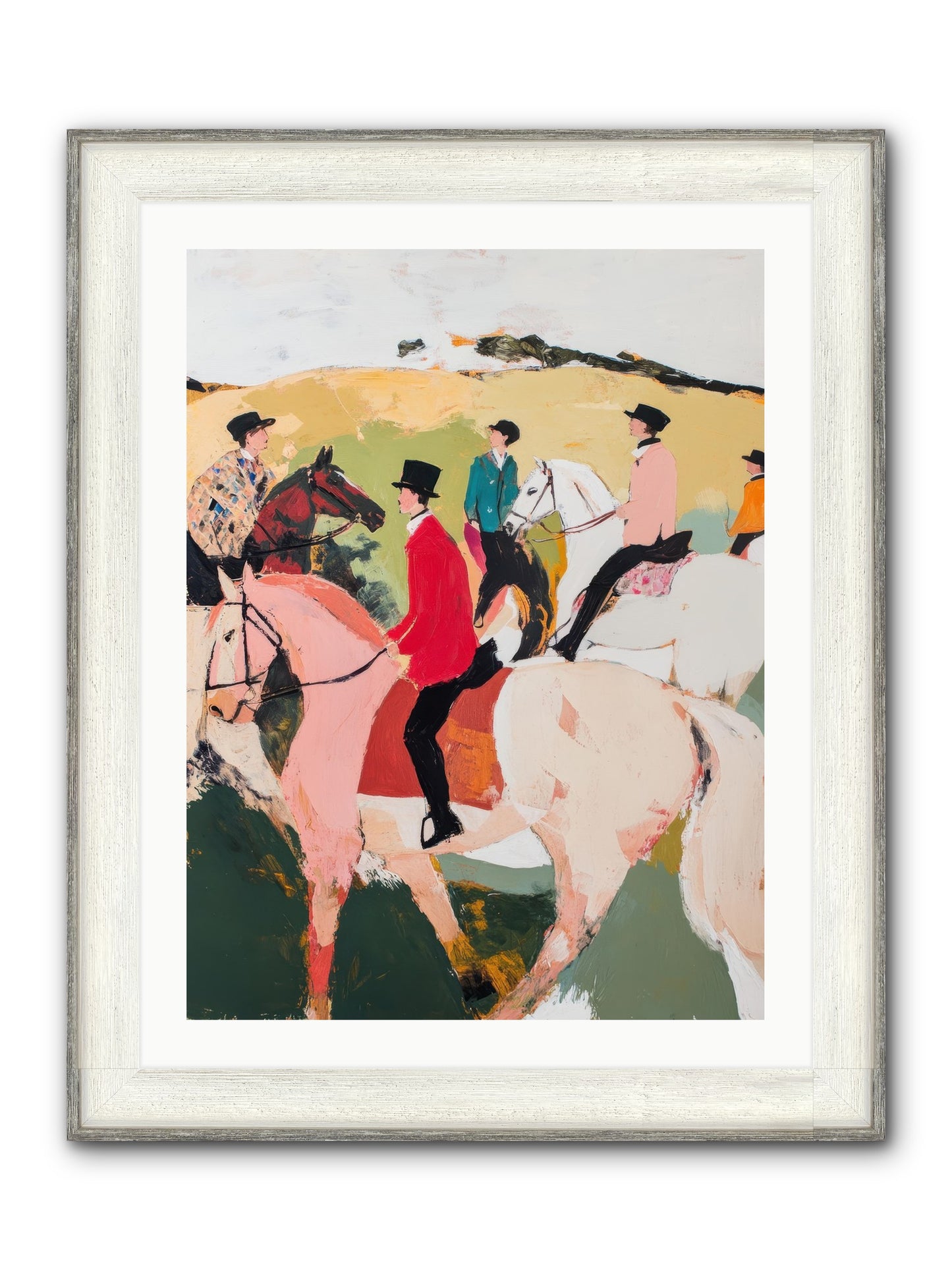 Curious Foxhunter No.3 Framed Print - Driftwood White 24x32