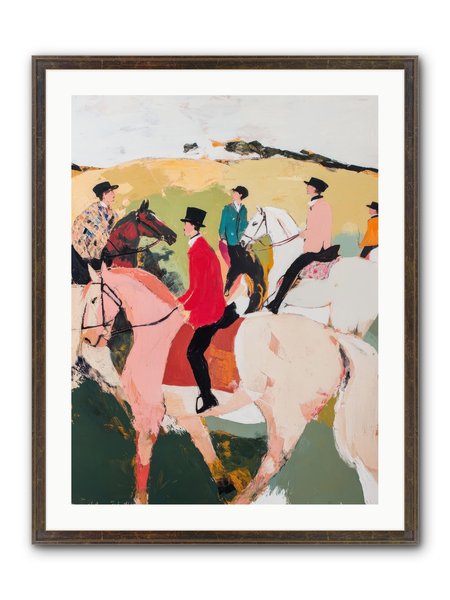 Curious Foxhunter No.3 Framed Print - Slimwoods Black/Gold 24x32