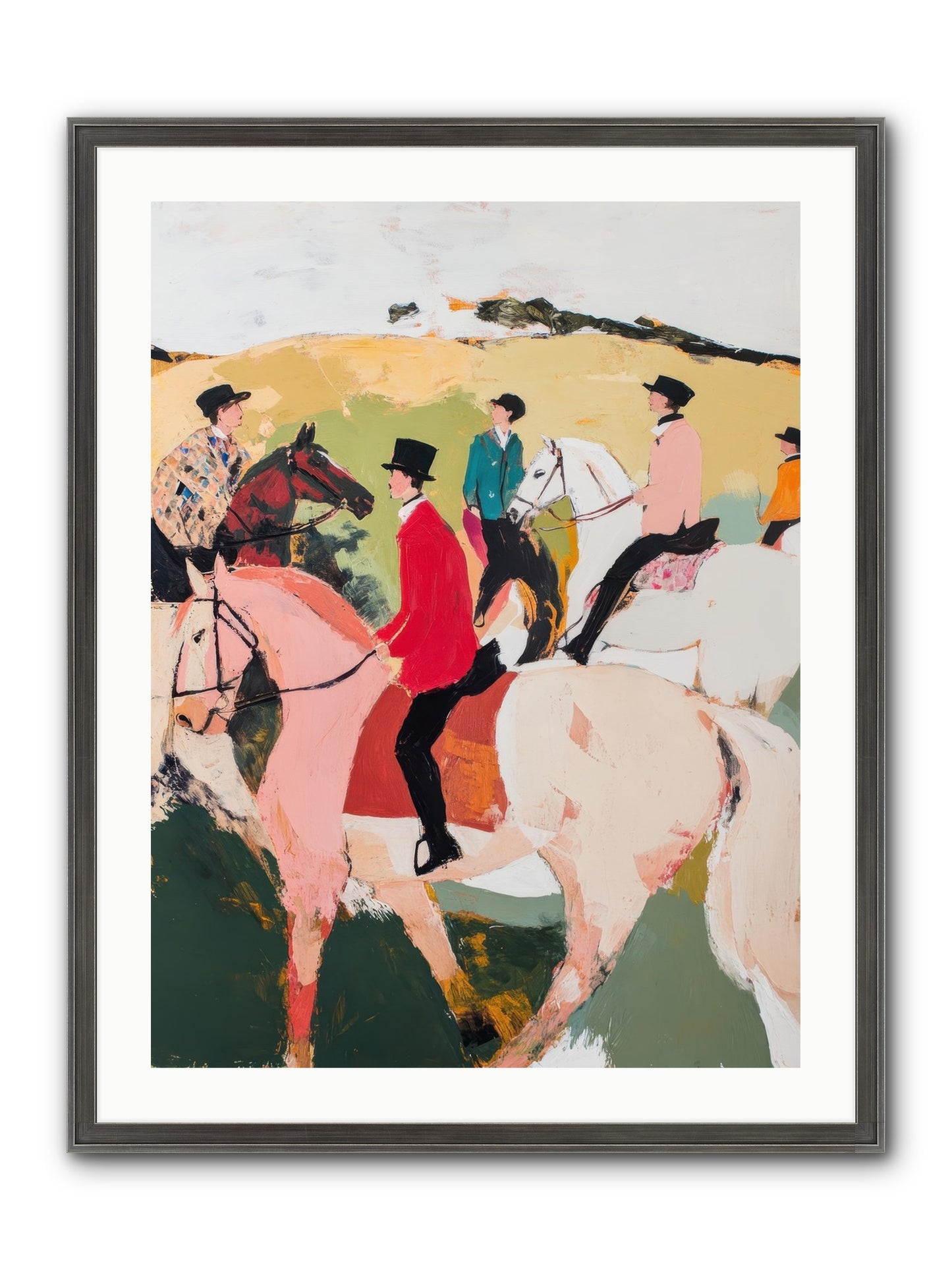 Curious Foxhunter No.3 Framed Print - Slimwoods Black/Silver 24x32