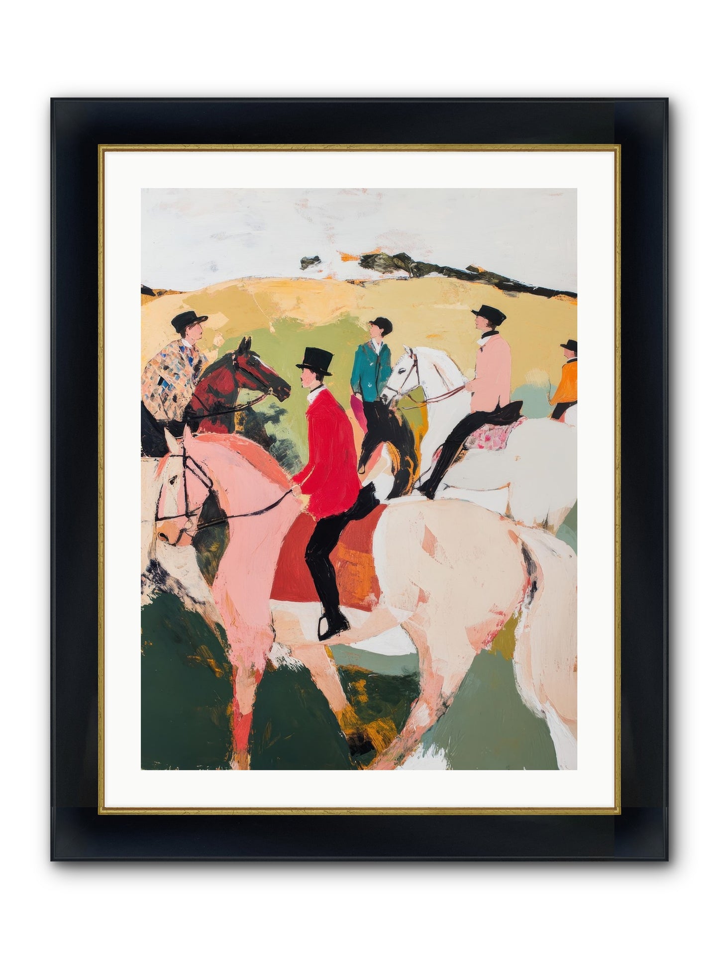 Curious Foxhunter No.3 Framed Print - Wide Black w/Gold 24x32