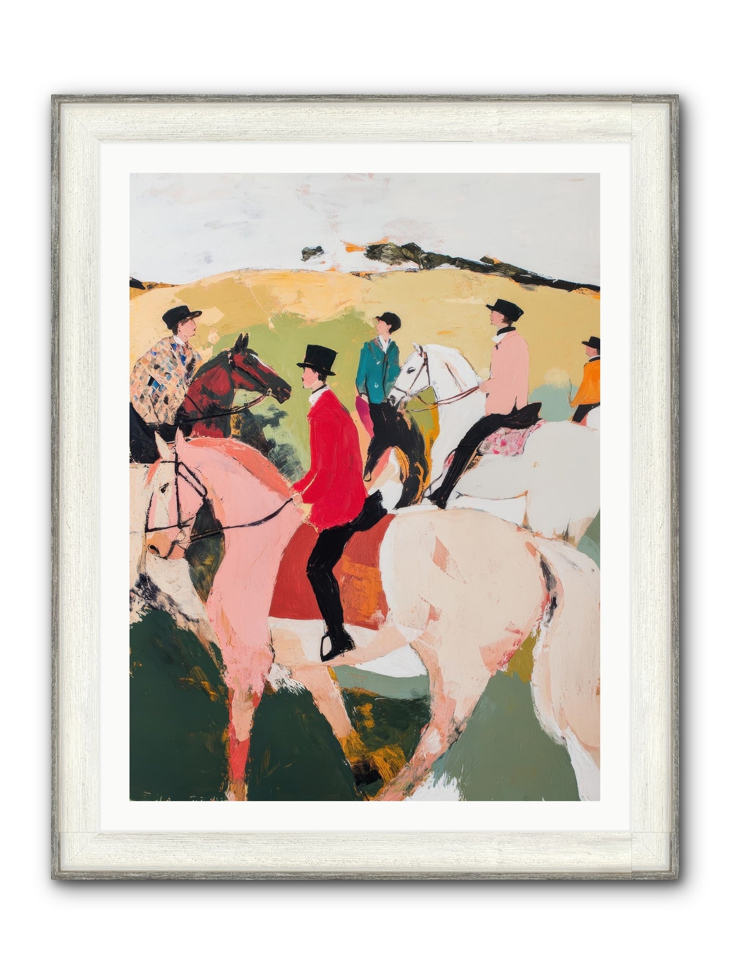 Curious Foxhunter No.3 Framed Print - Driftwood White 30x40