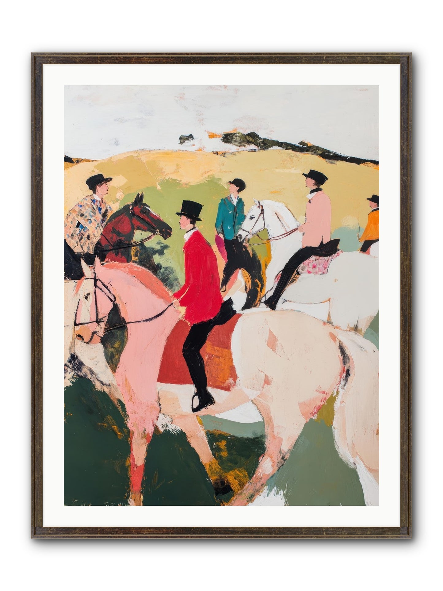 Curious Foxhunter No.3 Framed Print - Slimwoods Black/Gold 30x40