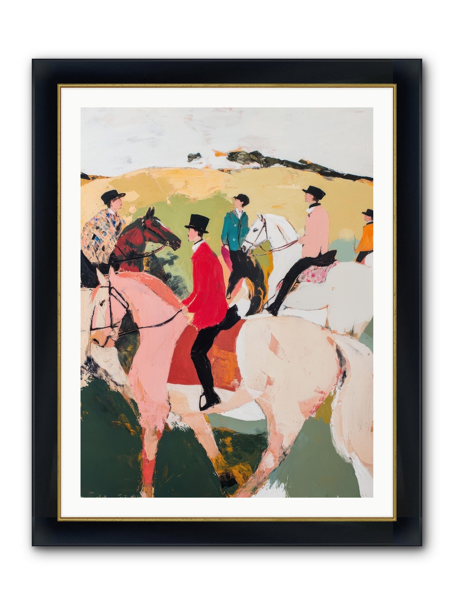 Curious Foxhunter No.3 Framed Print - Wide Black w/Gold 30x40