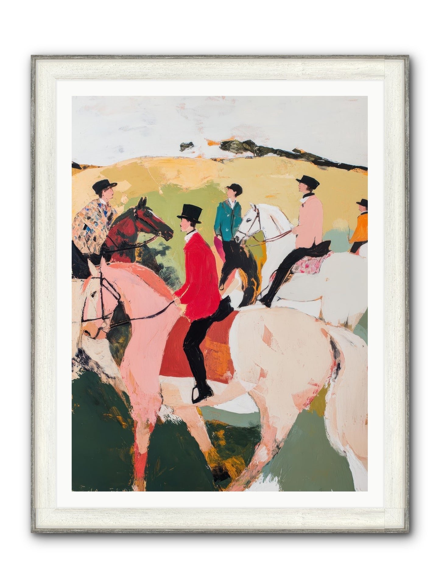 Curious Foxhunter No.3 Framed Print - Driftwood White 36x48