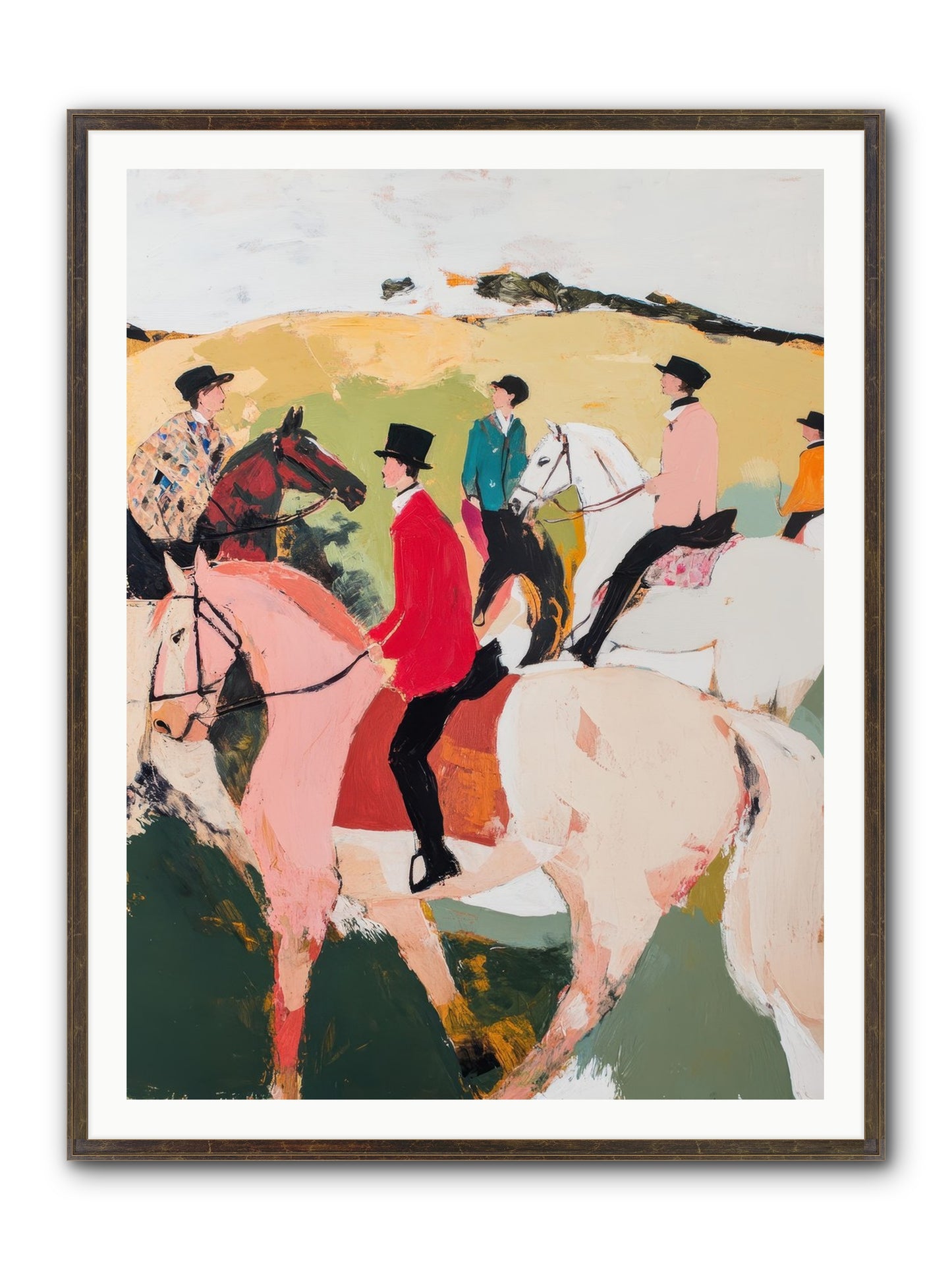 Curious Foxhunter No.3 Framed Print - Slimwoods Black/Gold 36x48