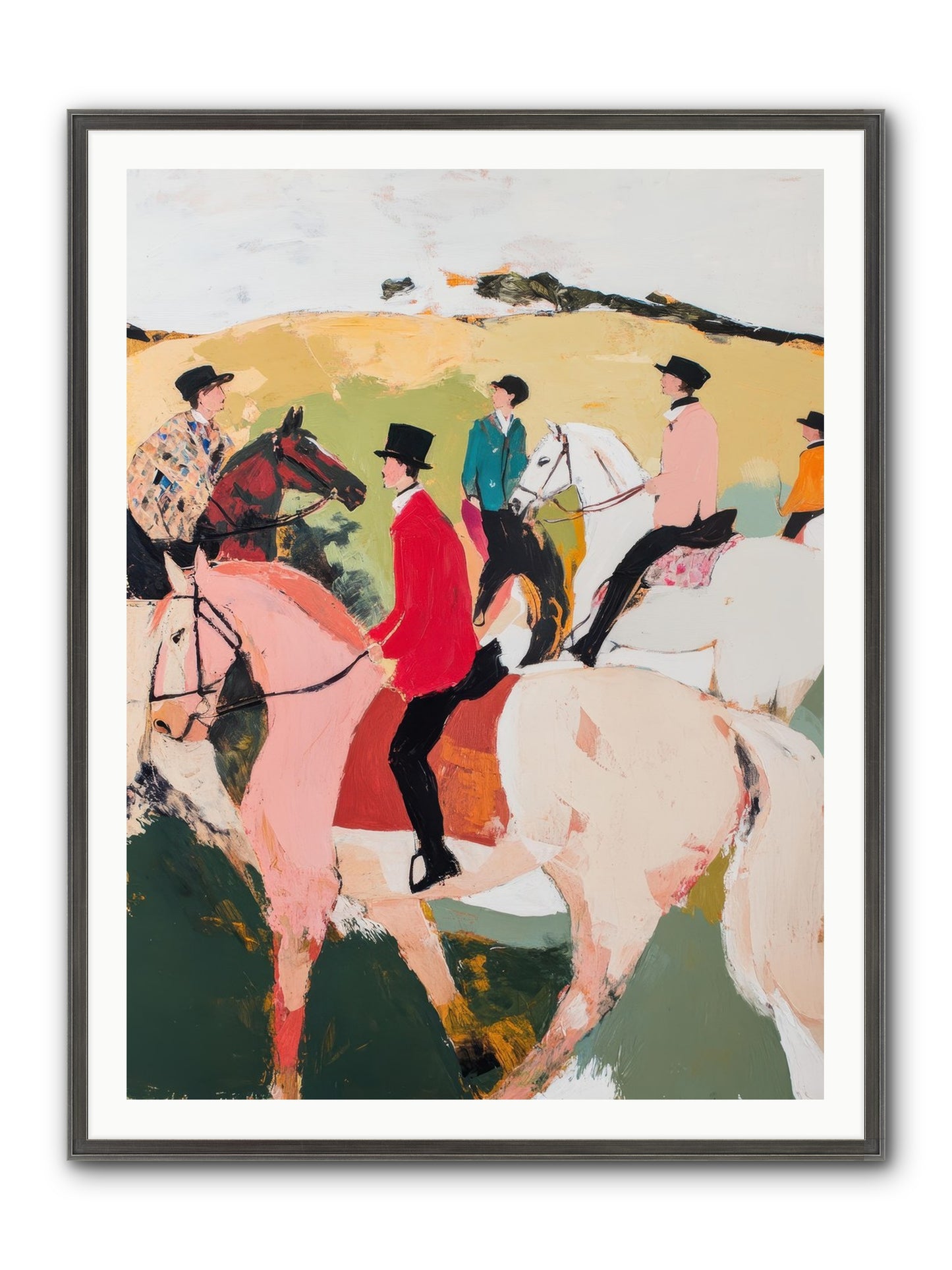 Curious Foxhunter No.3 Framed Print - Slimwoods Black/Silver 36x48