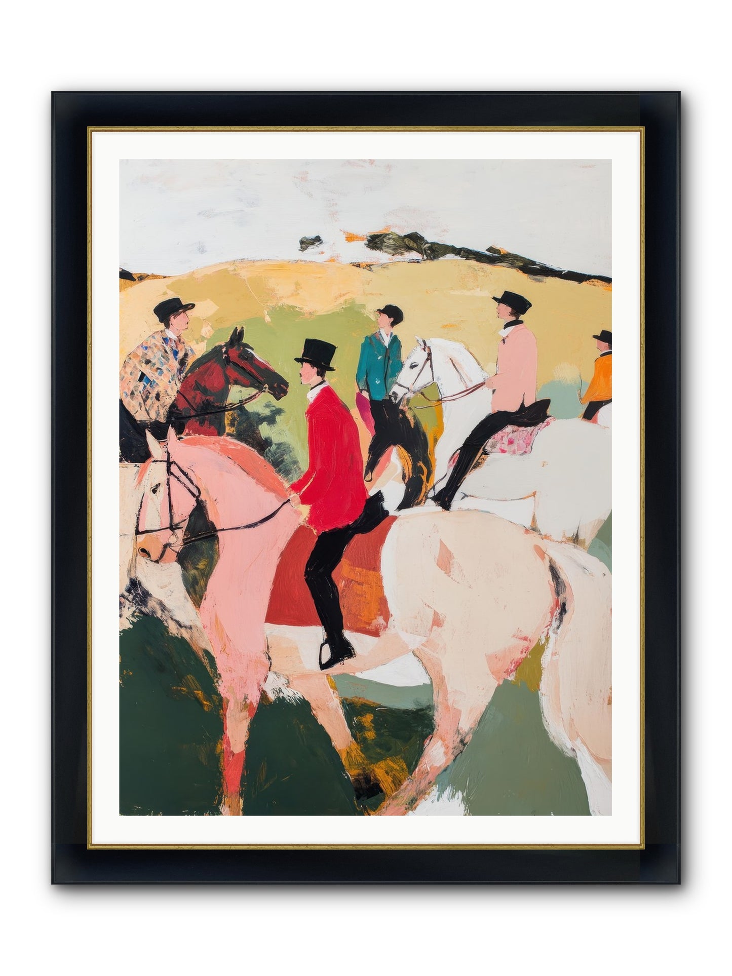 Curious Foxhunter No.3 Framed Print - Wide Black w/Gold 36x48
