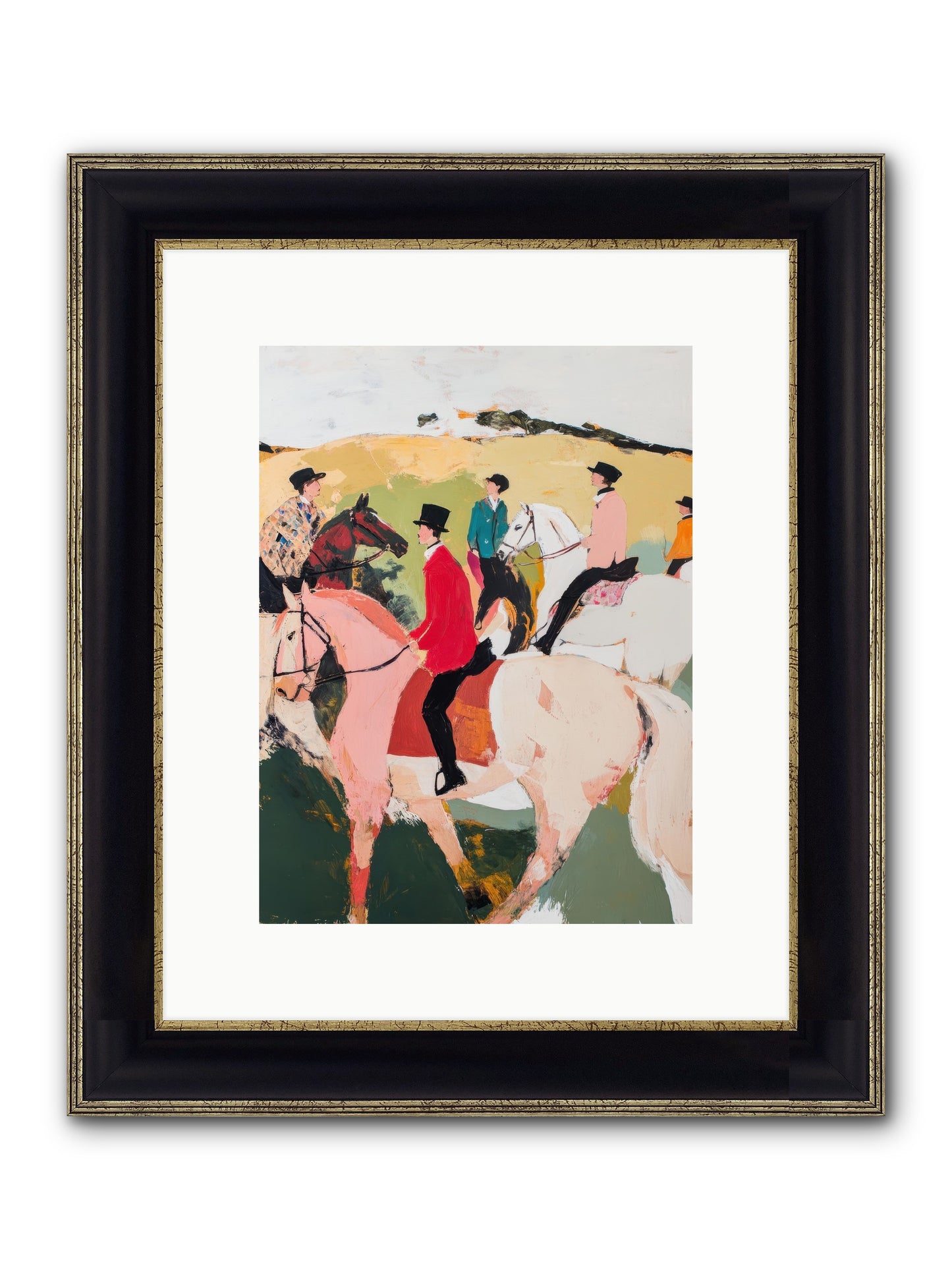 Curious Foxhunter No.3 Framed Print - Black & Gold 9x12