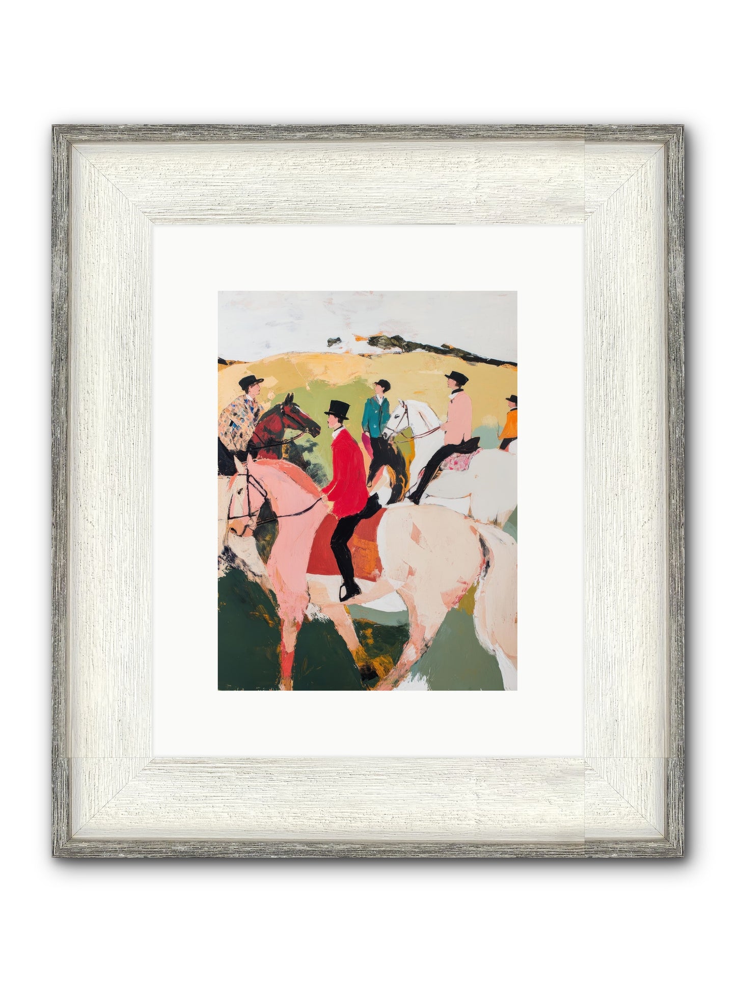 Curious Foxhunter No.3 Framed Print - Driftwood White 9x12