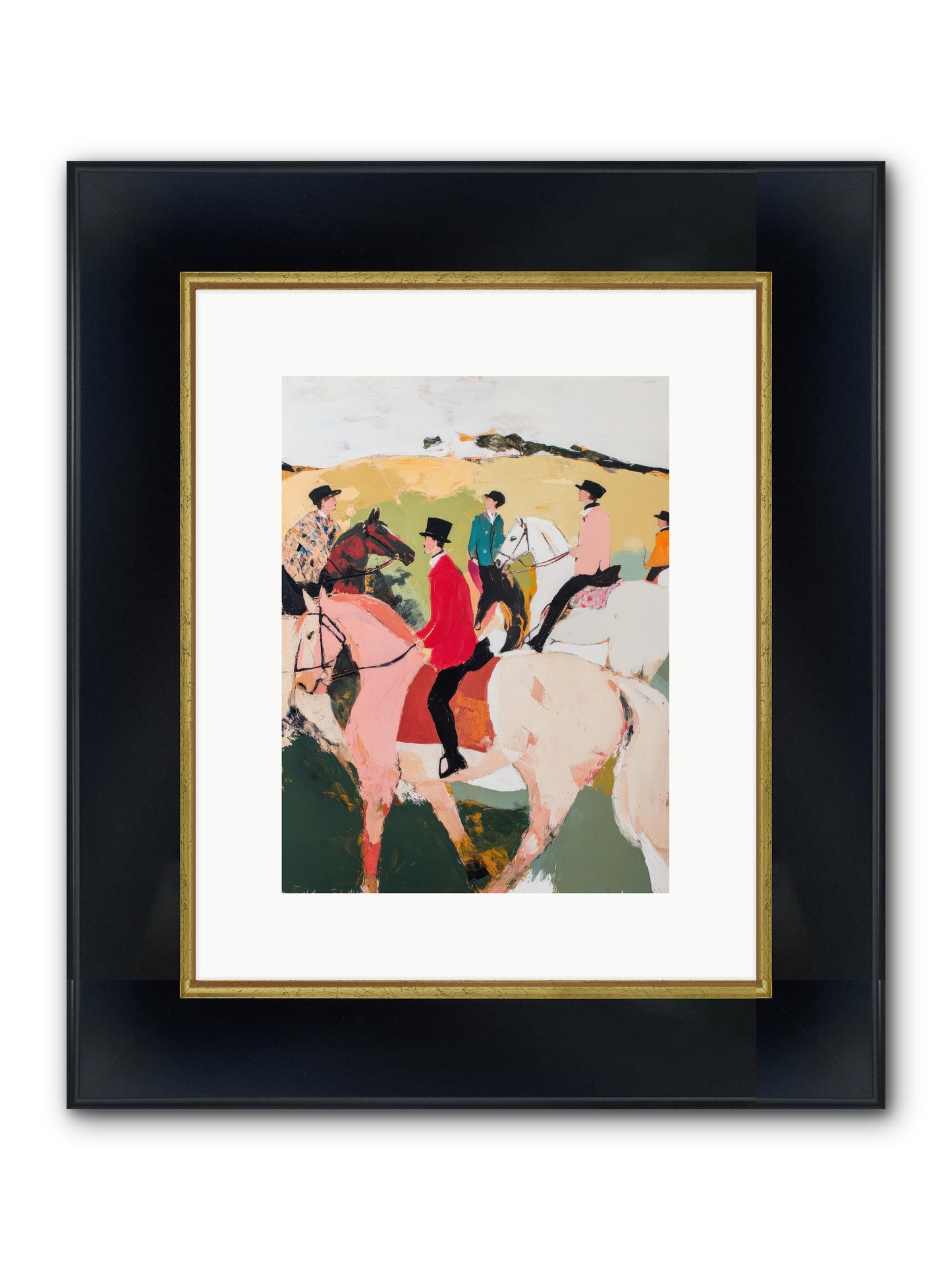 Curious Foxhunter No.3 Framed Print - Wide Black w/Gold 9x12