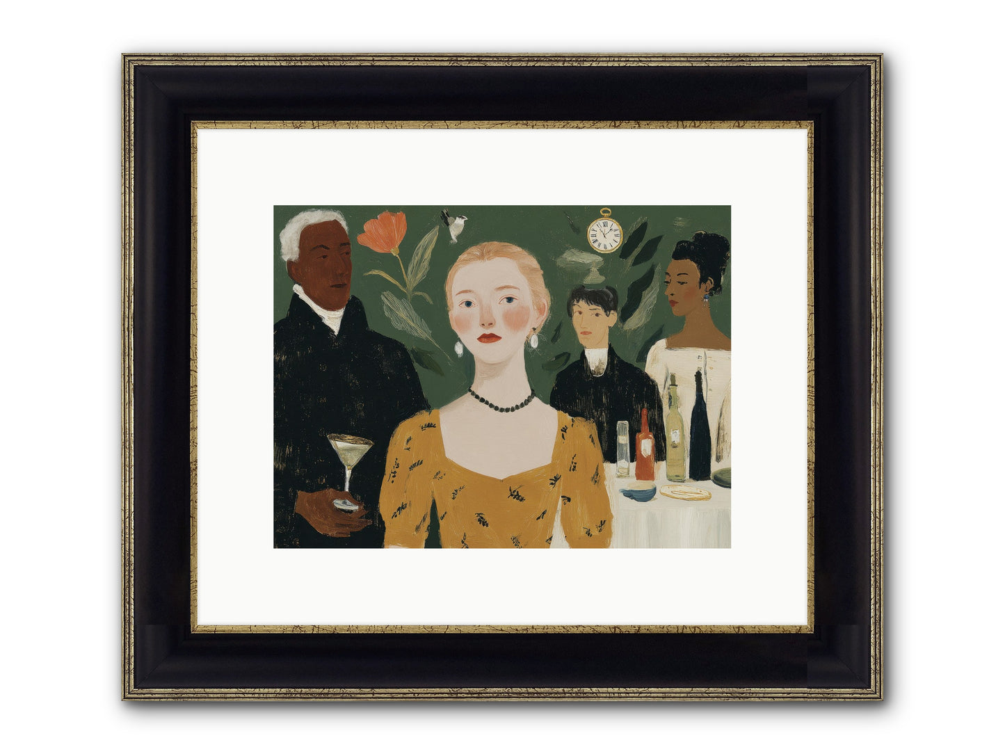 Curious Minds Framed Print - Black & Gold 12x9