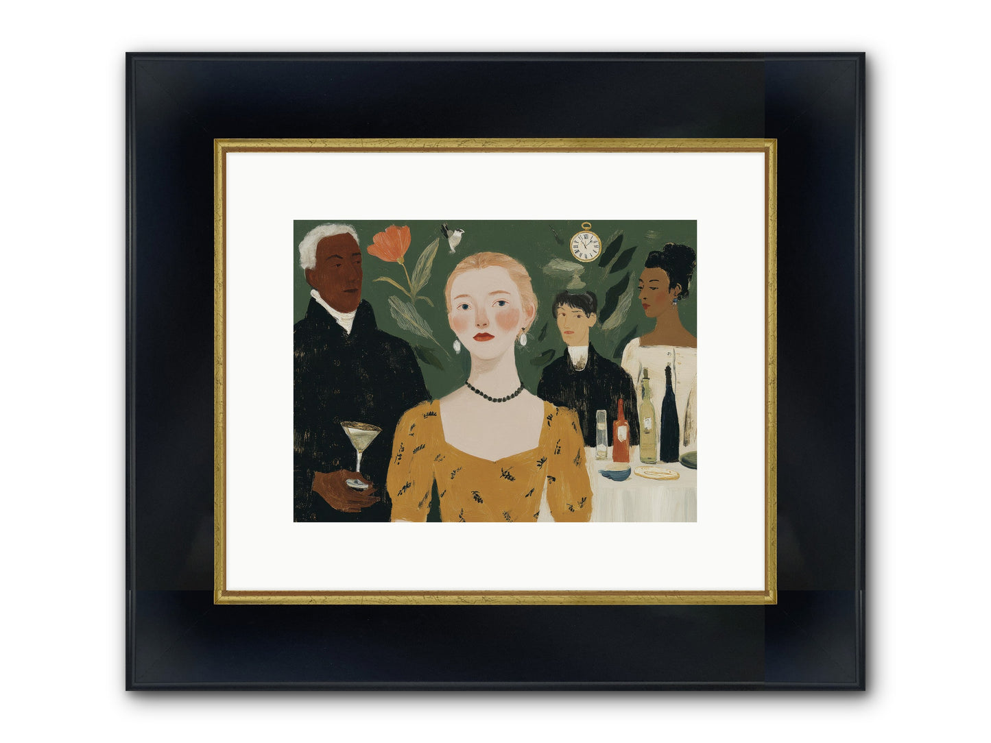 Curious Minds Framed Print - Wide Black w/Gold 12x9