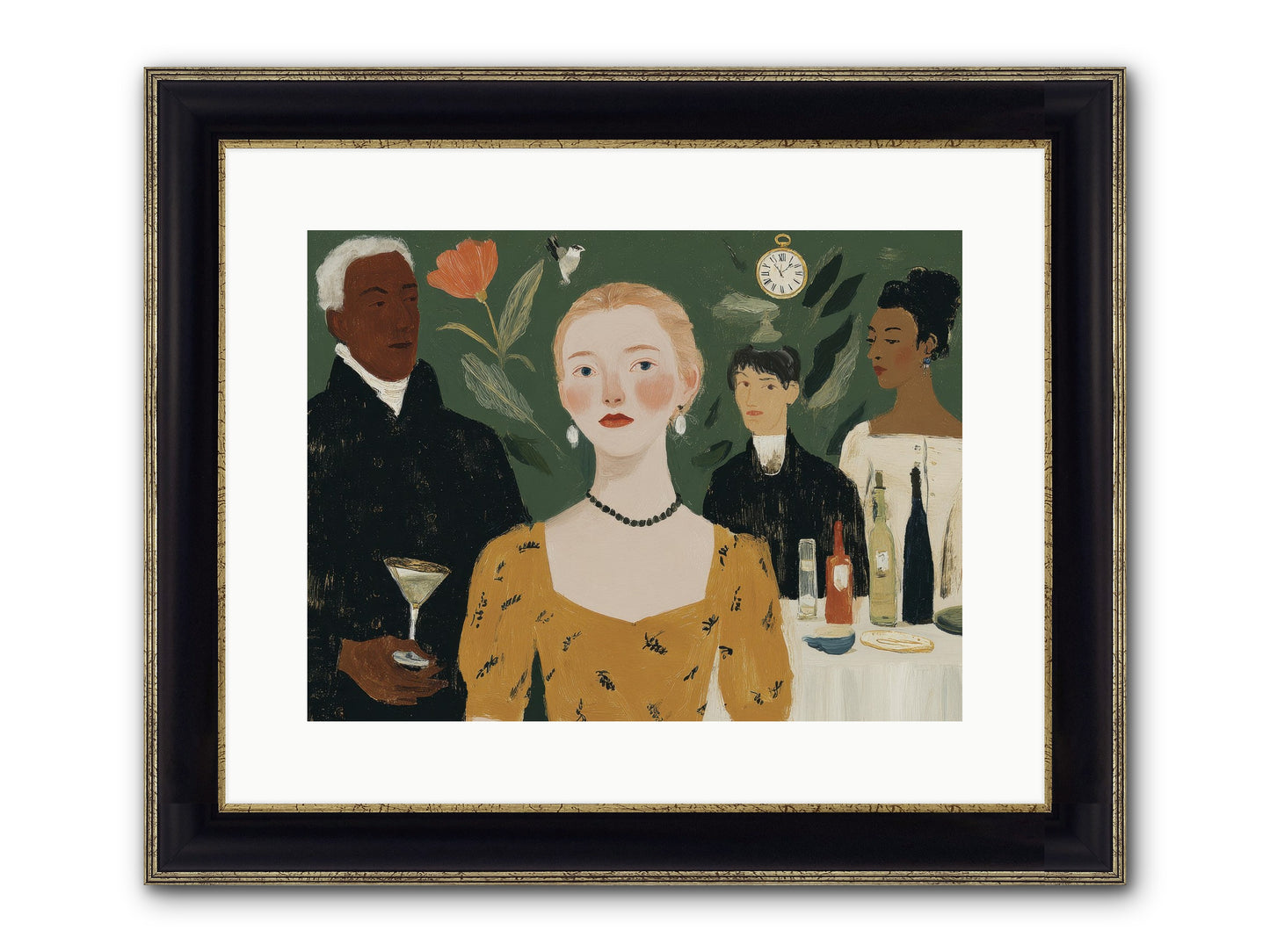 Curious Minds Framed Print - Black & Gold 16x12
