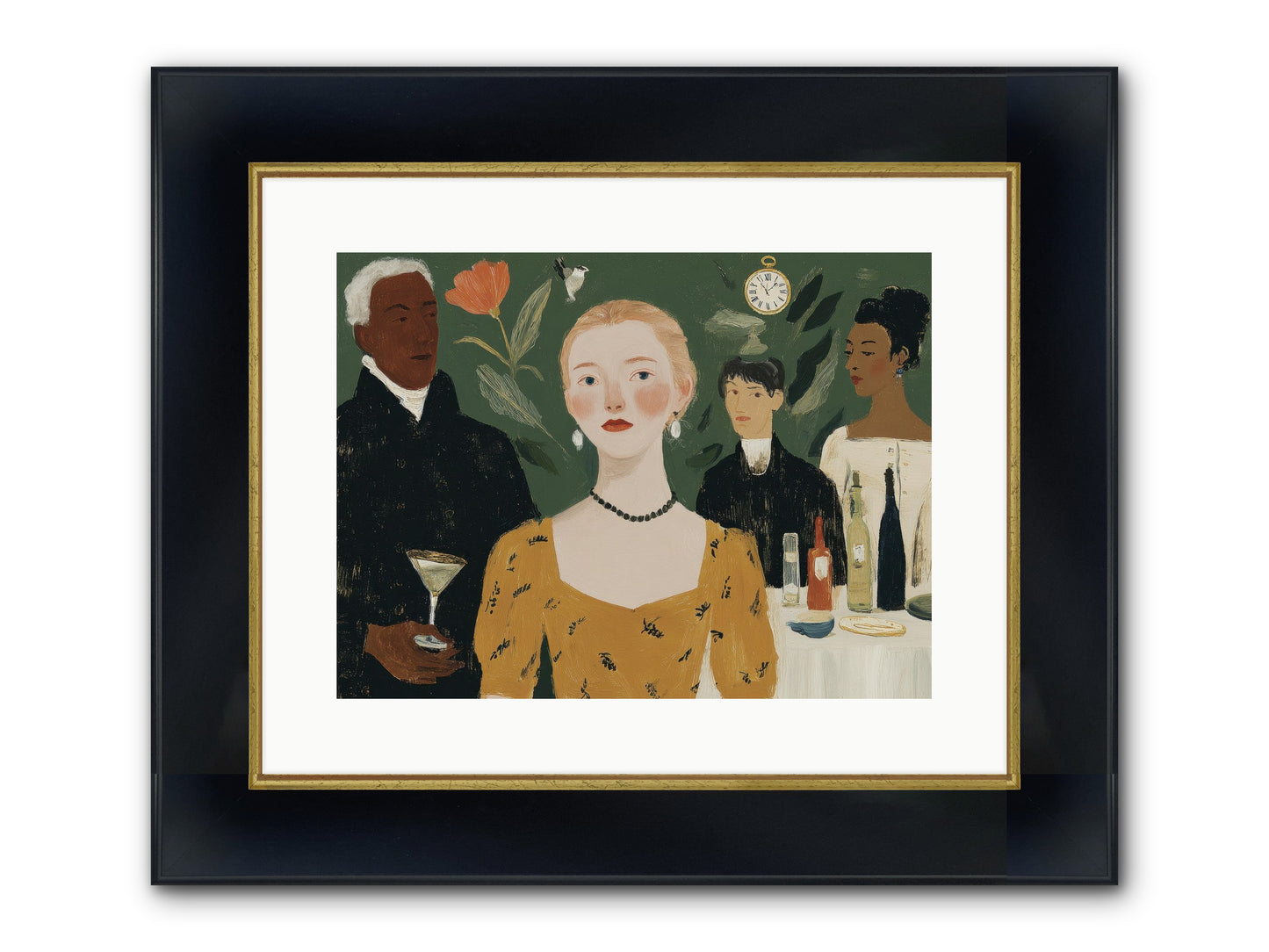 Curious Minds Framed Print - Wide Black w/Gold 16x12