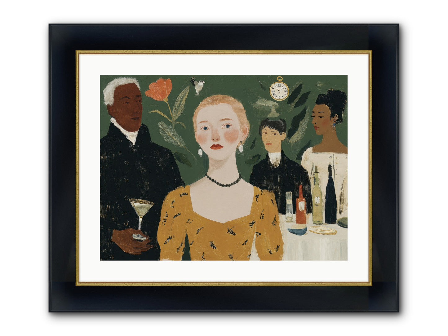 Curious Minds Framed Print - Wide Black w/Gold 24x18