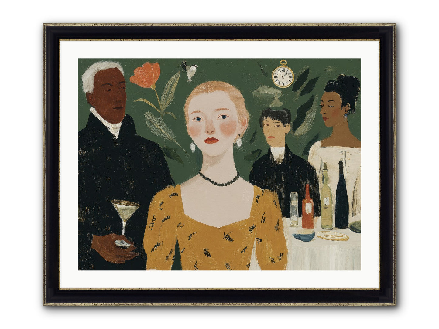 Curious Minds Framed Print - Black & Gold 32x24