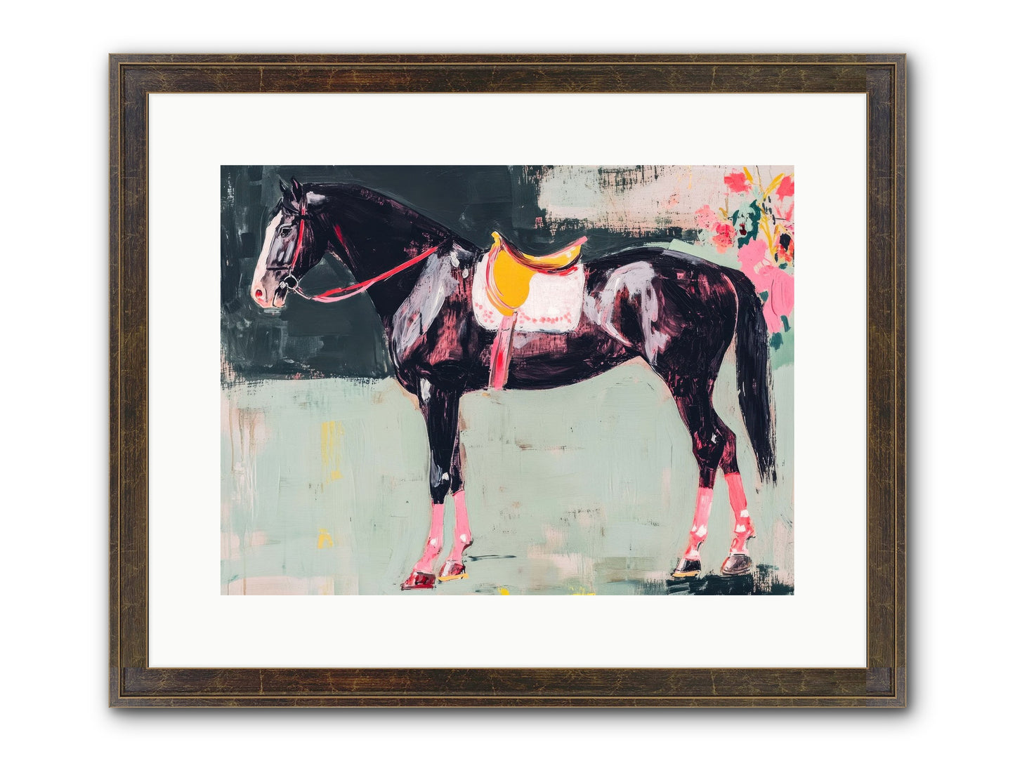 Curious Quest Framed Print - Slimwoods Black/Gold 16x12