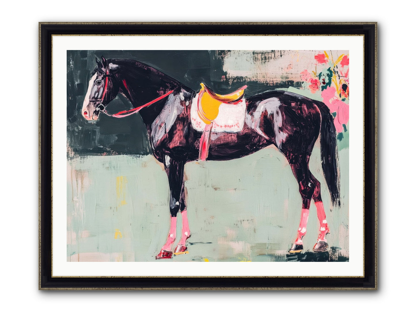 Curious Quest Framed Print - Black & Gold 40x30