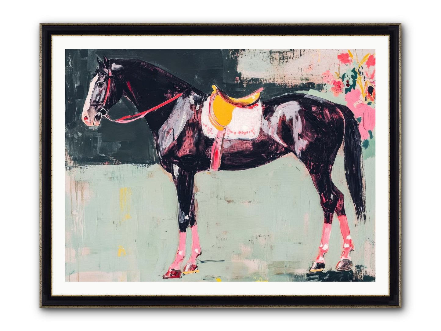 Curious Quest Framed Print - Black & Gold 48x36