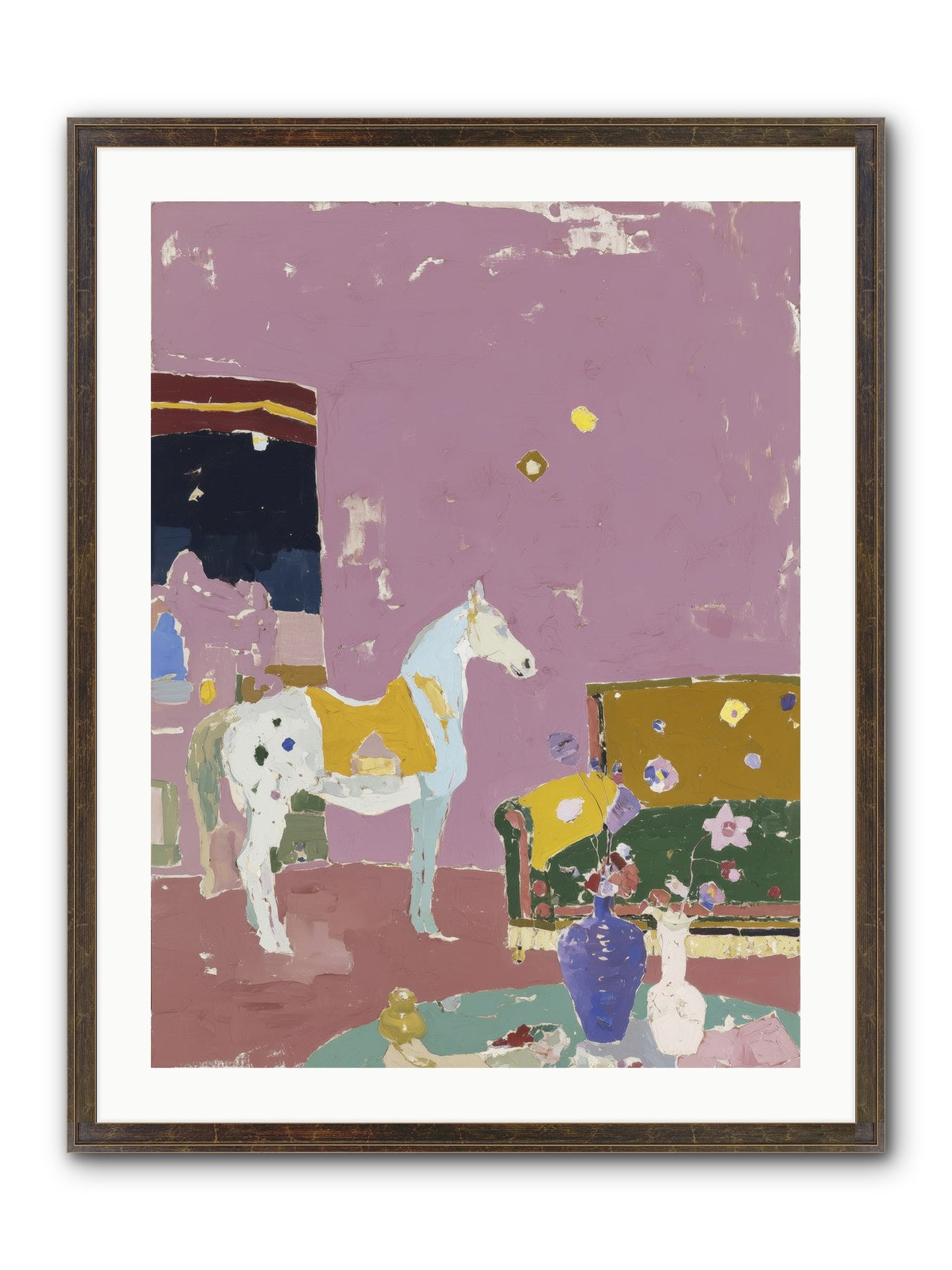 Current Mood Framed Print - Slimwoods Black/Gold 24x32