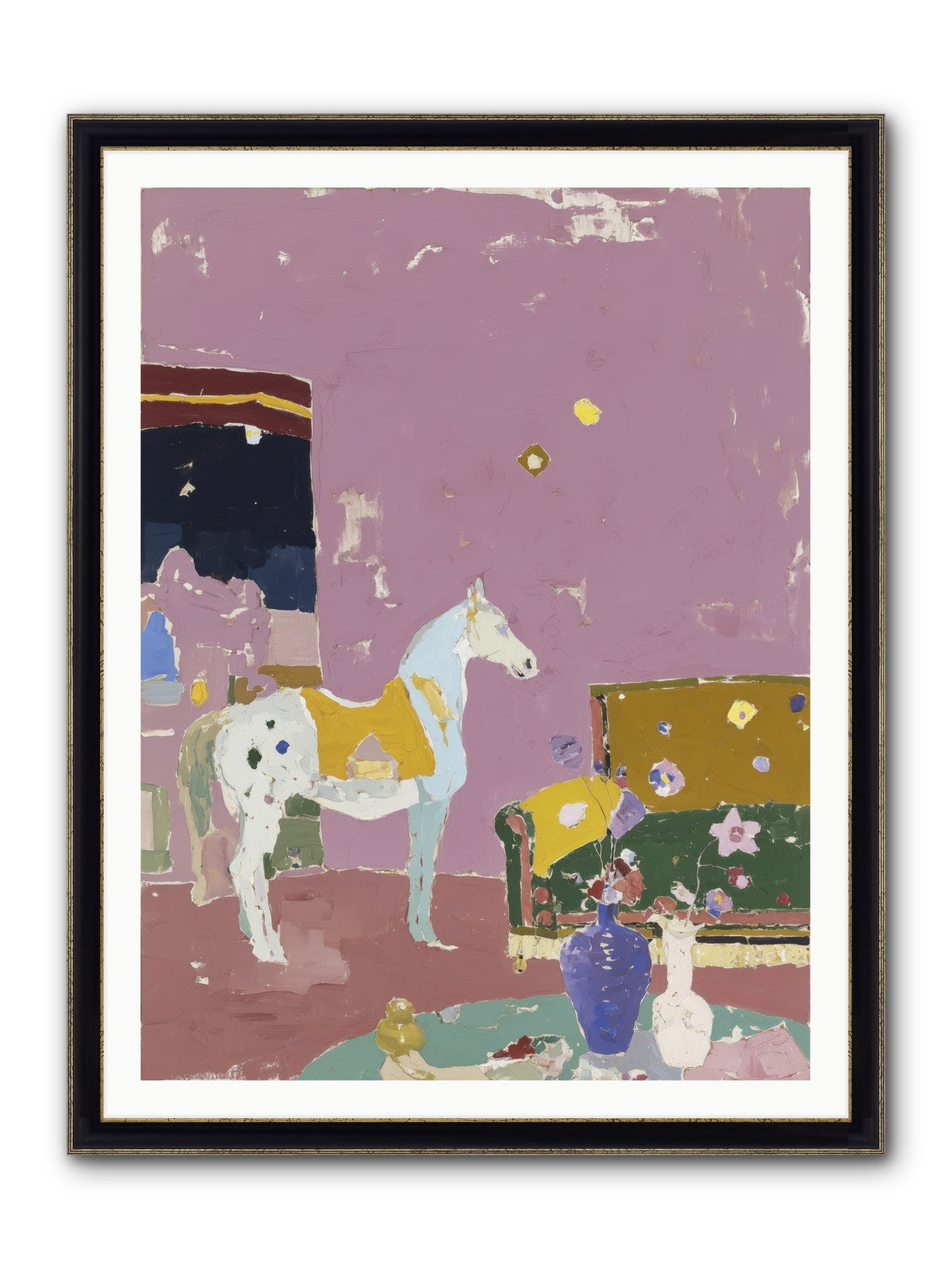 Current Mood Framed Print - Black & Gold 36x48