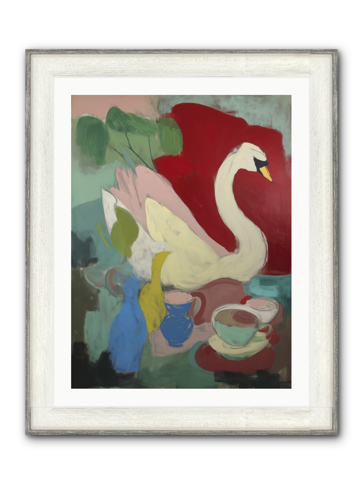 Currents Call Framed Print - Driftwood White 24x32