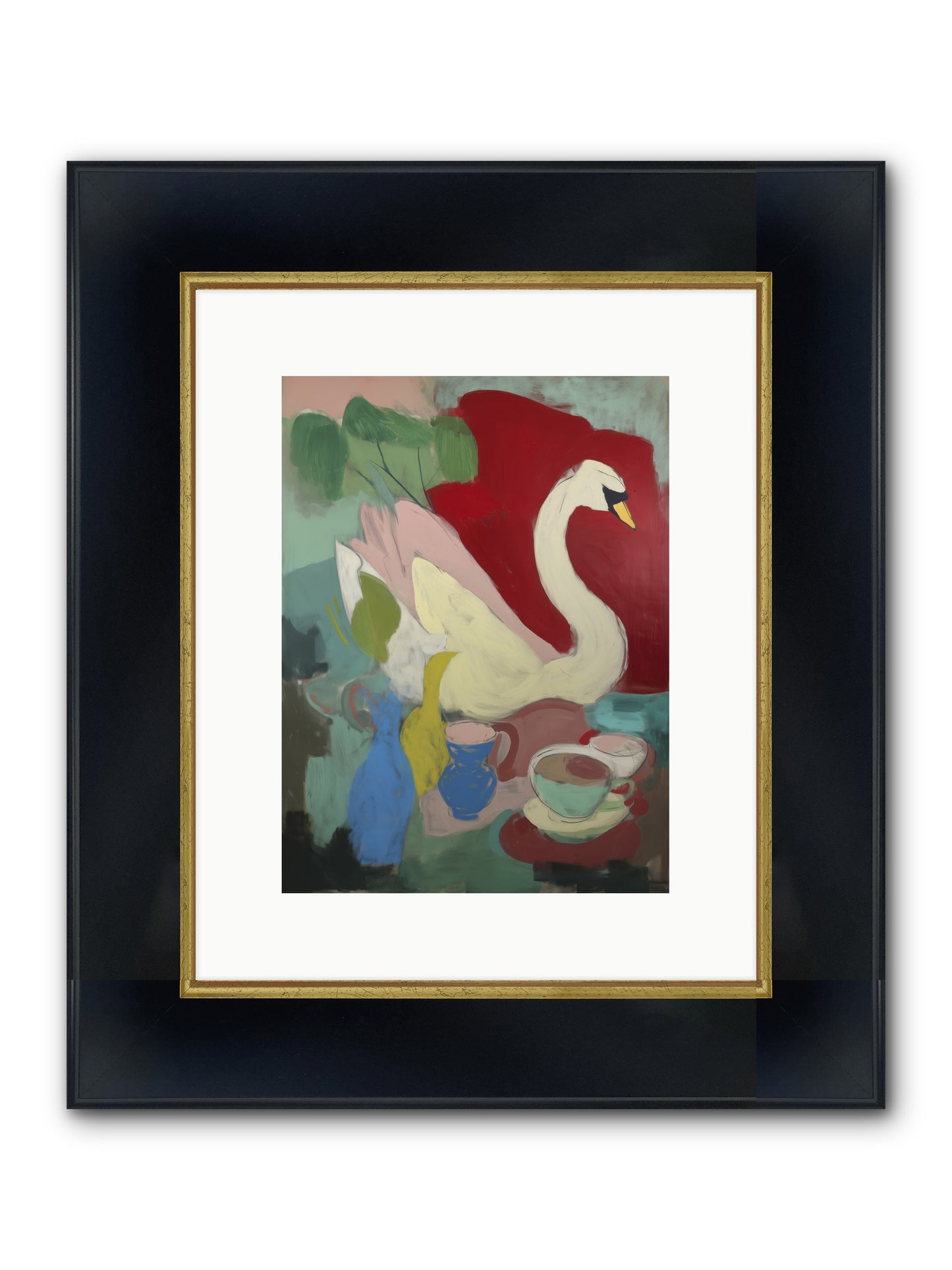 Currents Call Framed Print - Wide Black w/Gold 9x12