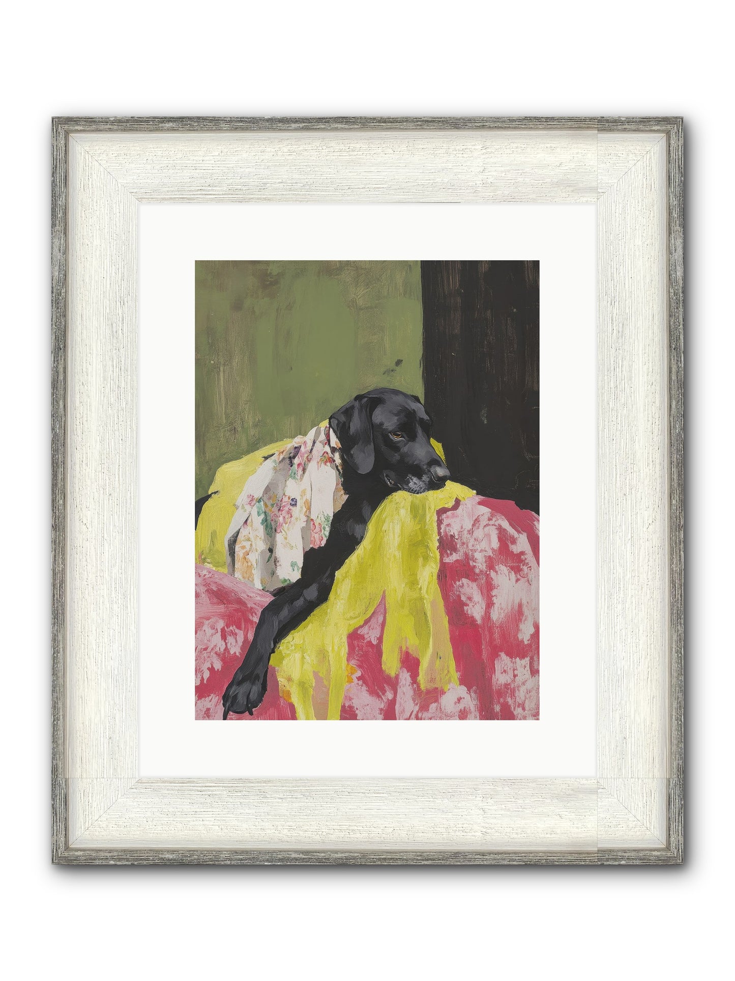 Dahlia Framed Print - Driftwood White 12x16