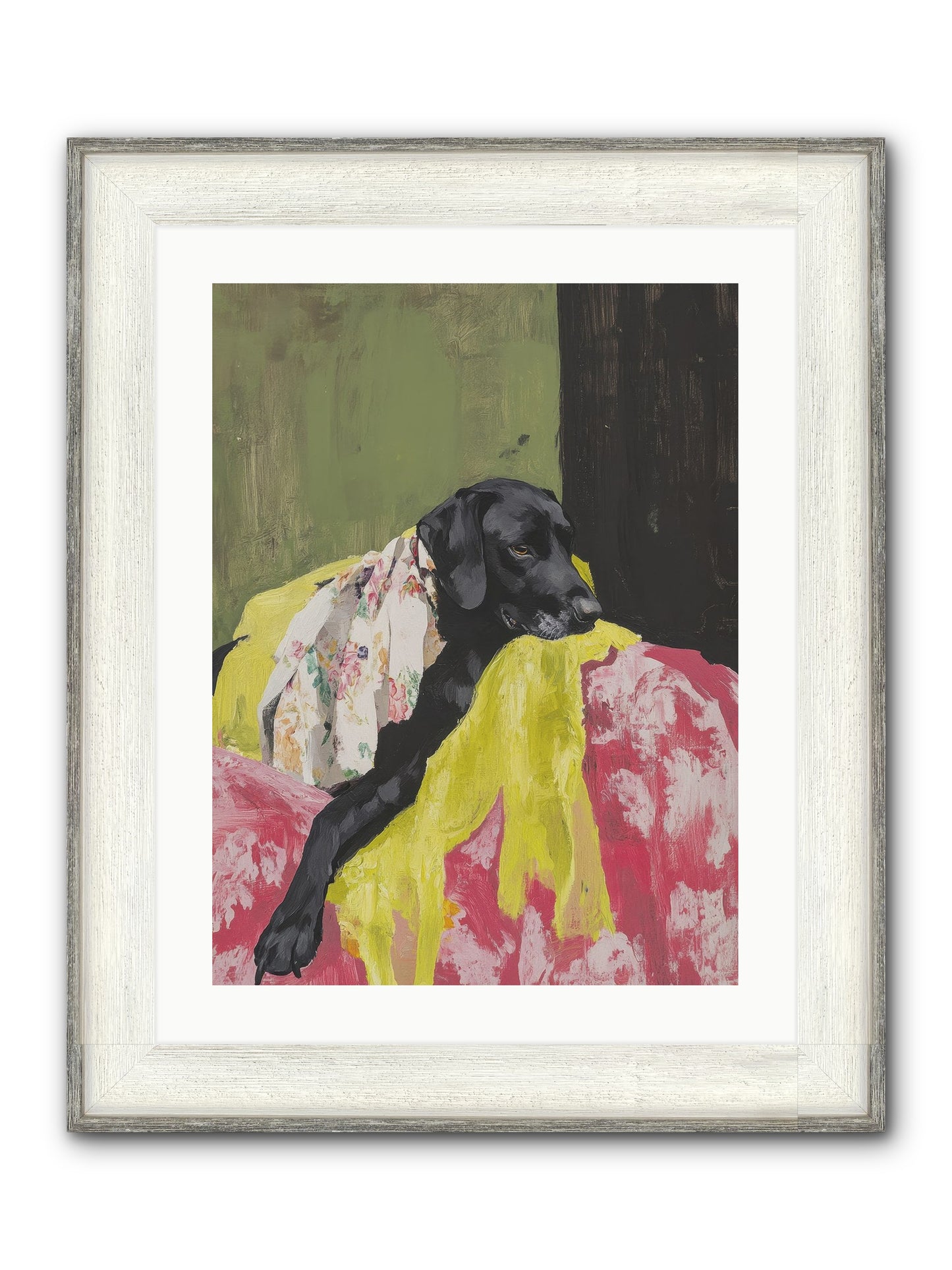 Dahlia Framed Print - Driftwood White 18x24
