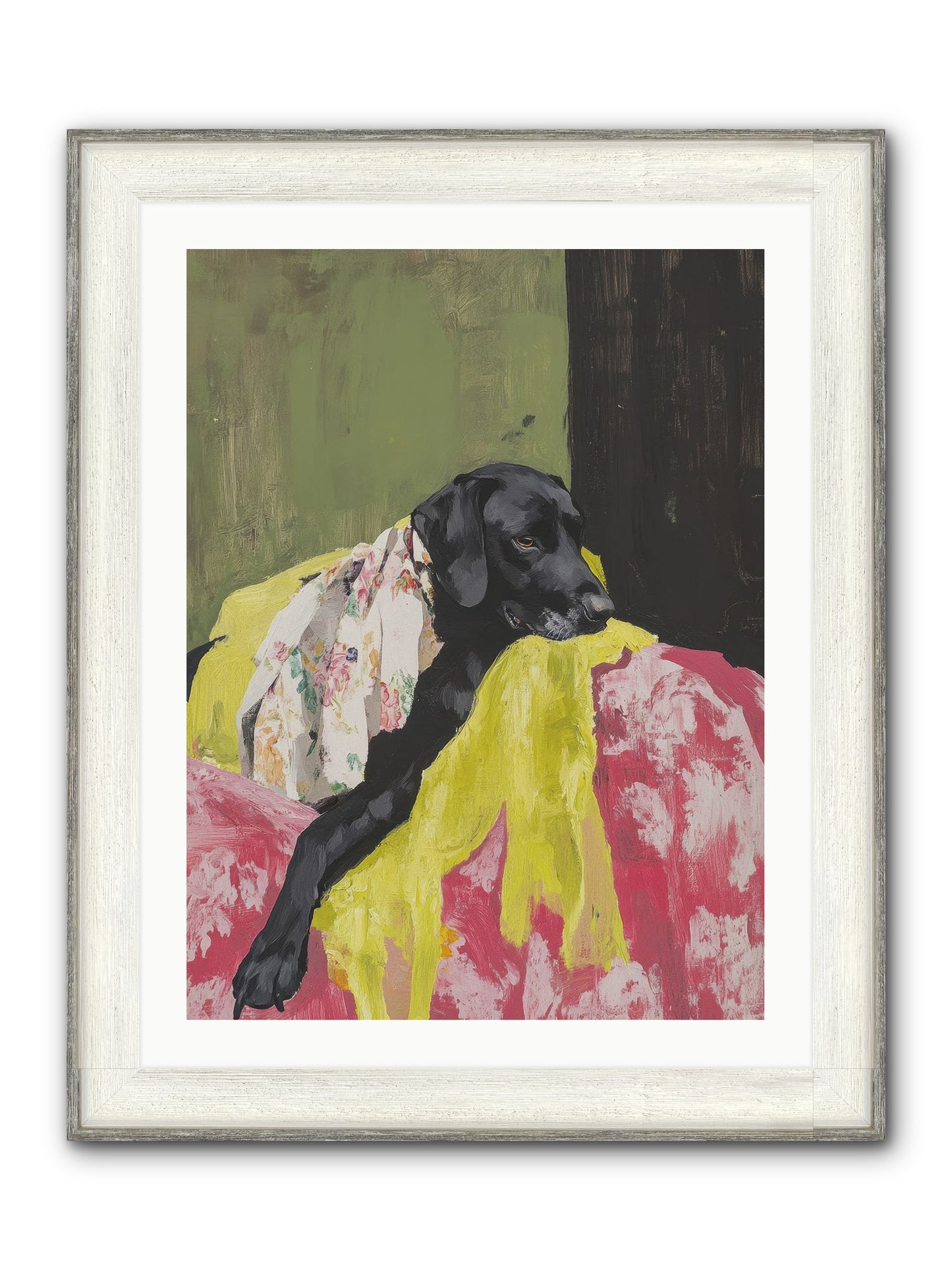 Dahlia Framed Print - Driftwood White 24x32