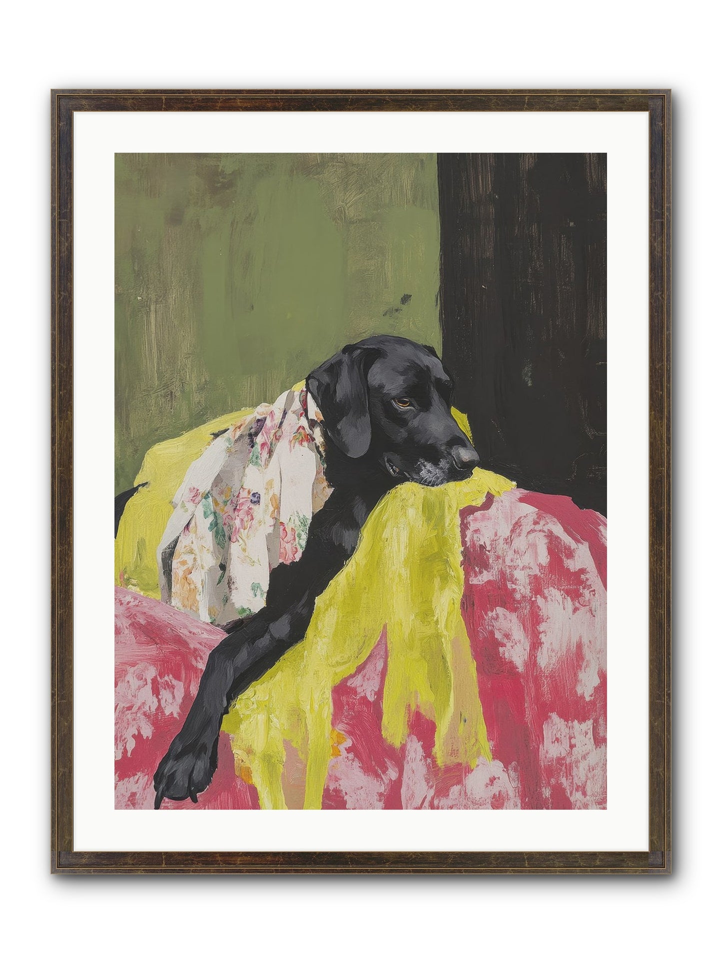 Dahlia Framed Print - Slimwoods Black/Gold 24x32