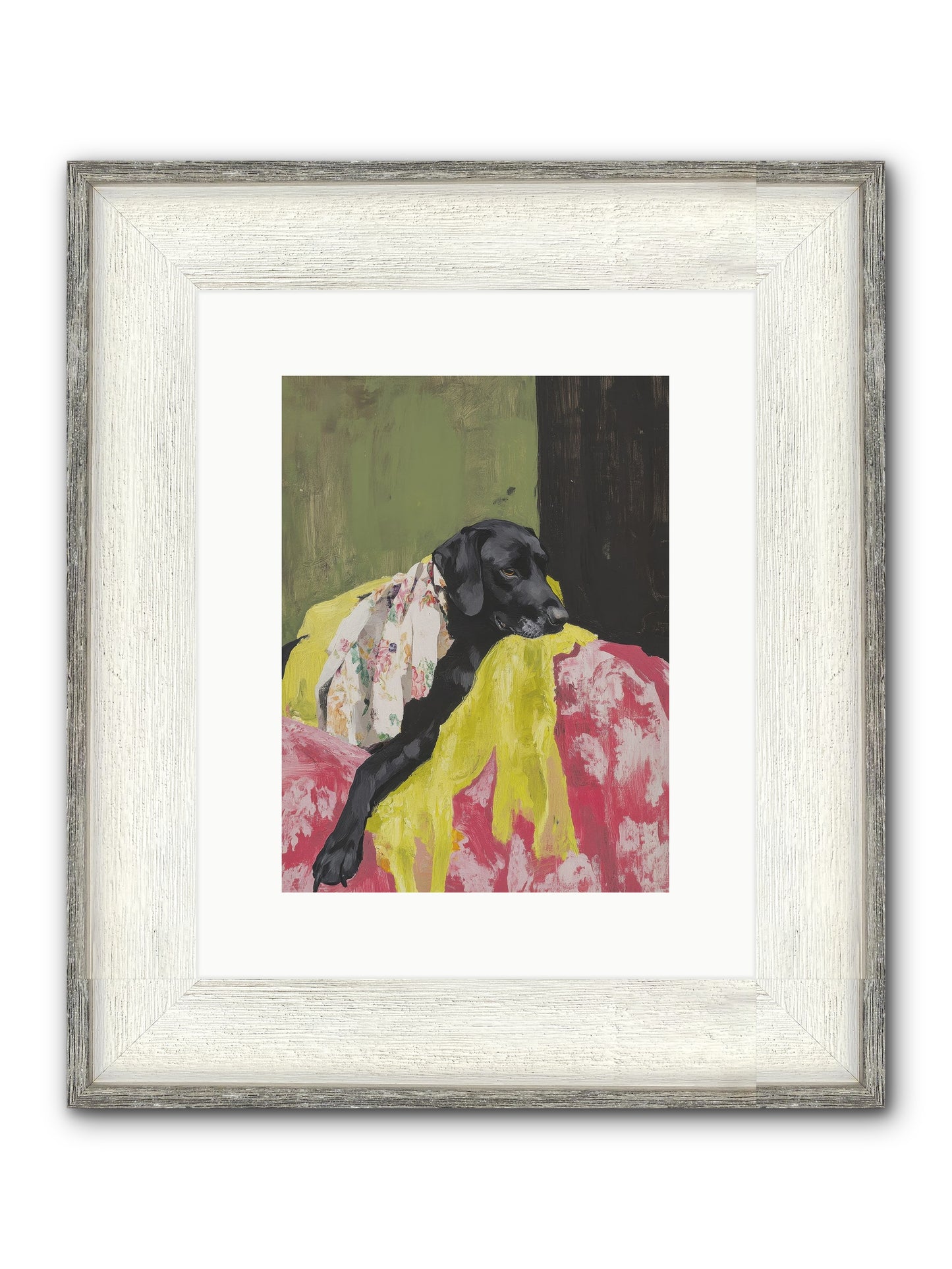 Dahlia Framed Print - Driftwood White 9x12