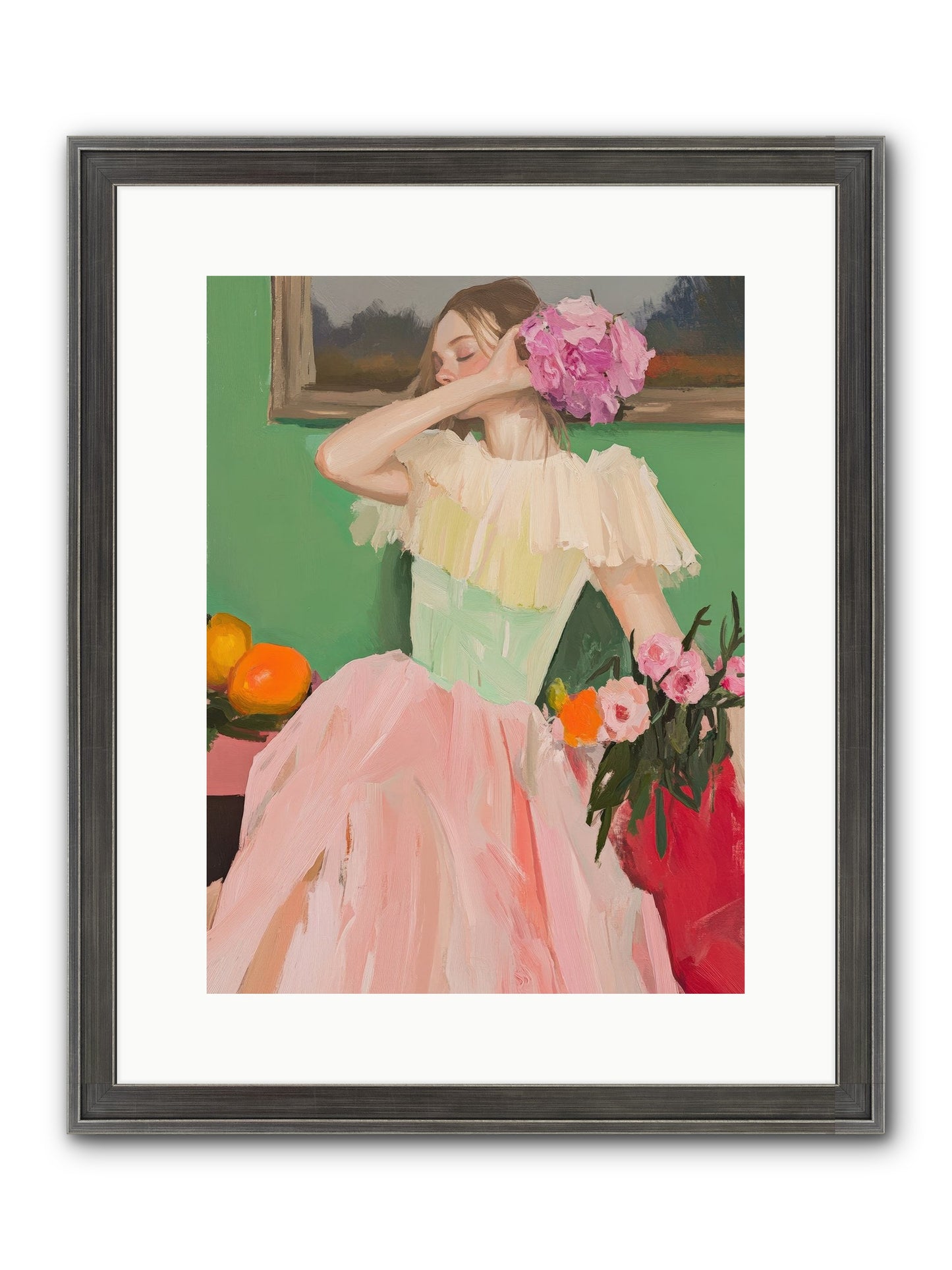Dahlia Swan No.1 Framed Print - Slimwoods Black/Silver 12x16
