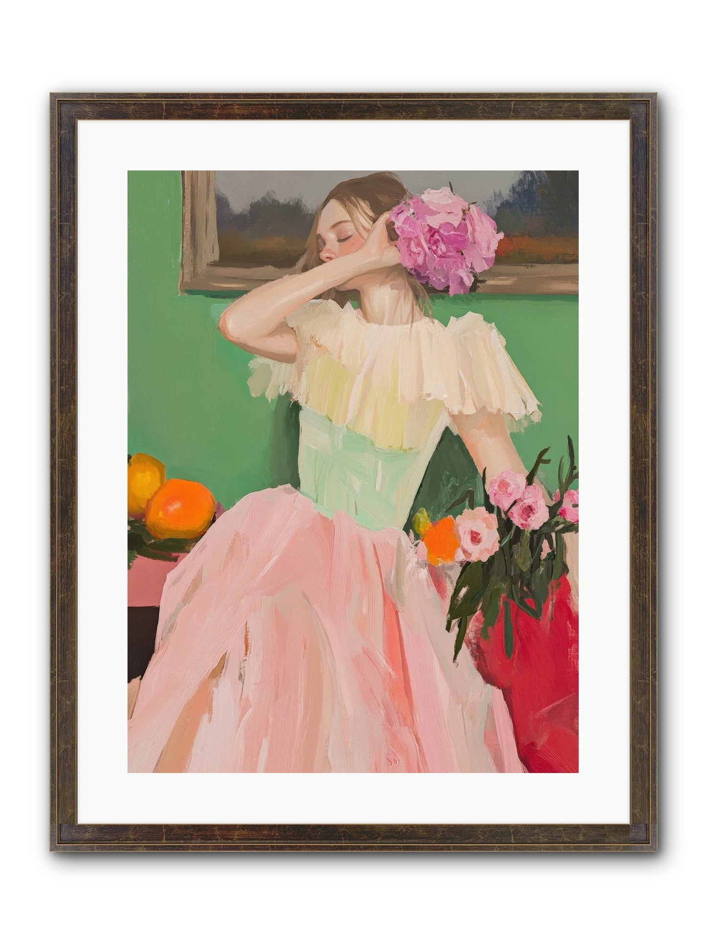 Dahlia Swan No.1 Framed Print - Slimwoods Black/Gold 18x24