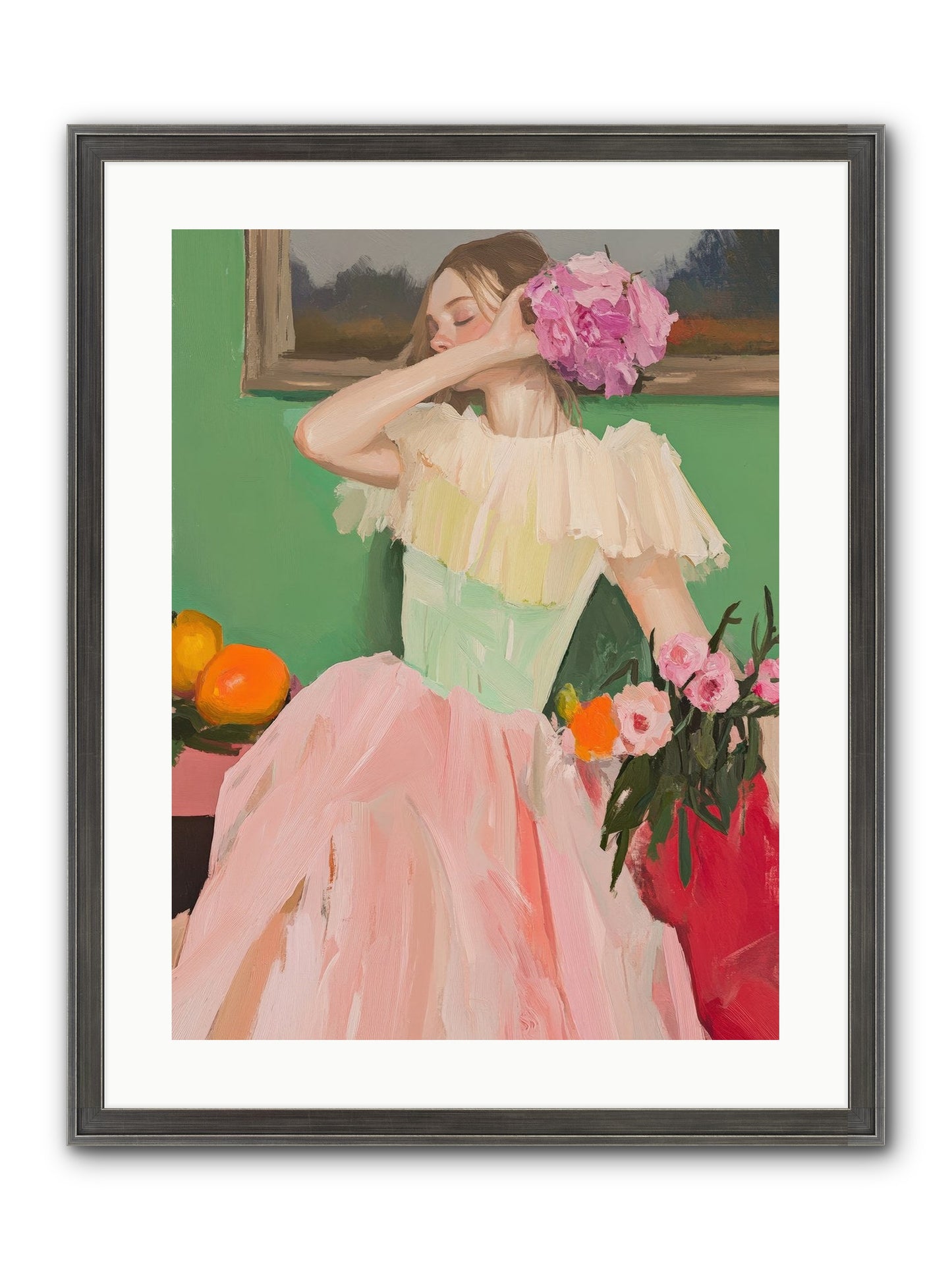 Dahlia Swan No.1 Framed Print - Slimwoods Black/Silver 18x24