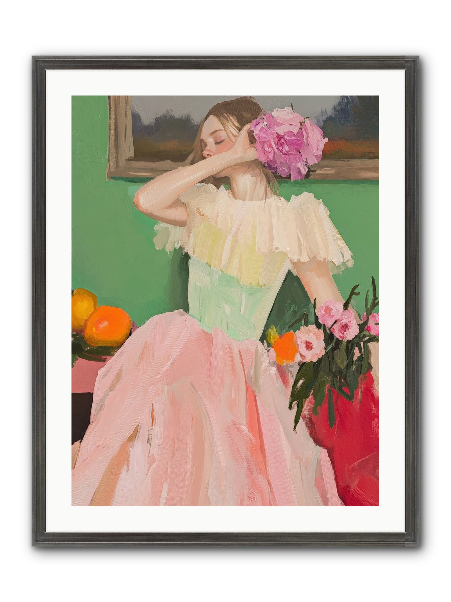 Dahlia Swan No.1 Framed Print - Slimwoods Black/Silver 24x32