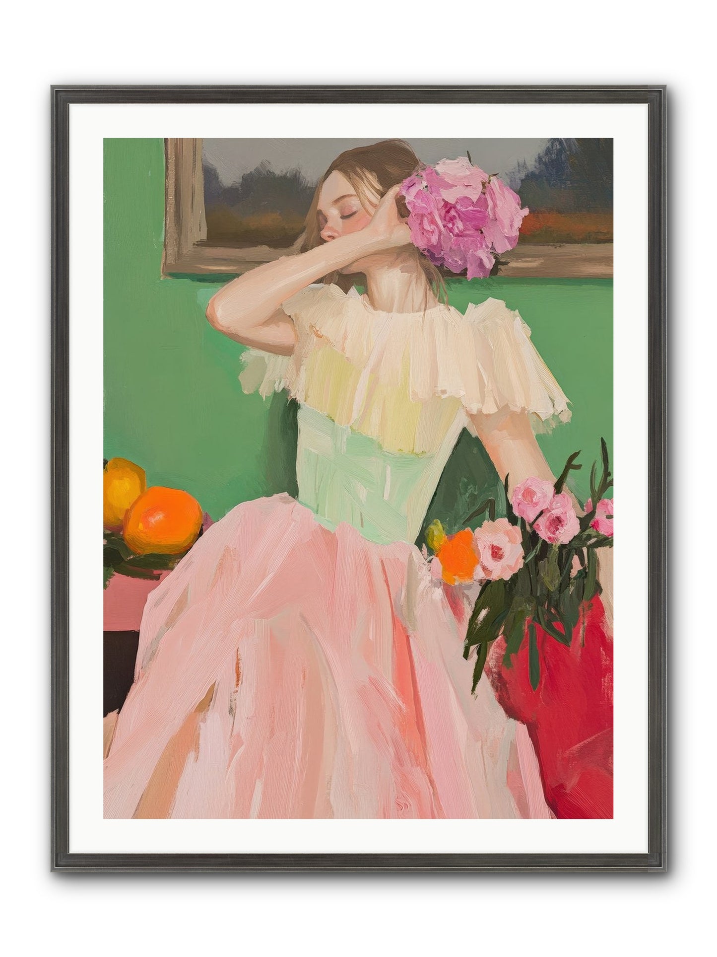Dahlia Swan No.1 Framed Print - Slimwoods Black/Silver 30x40