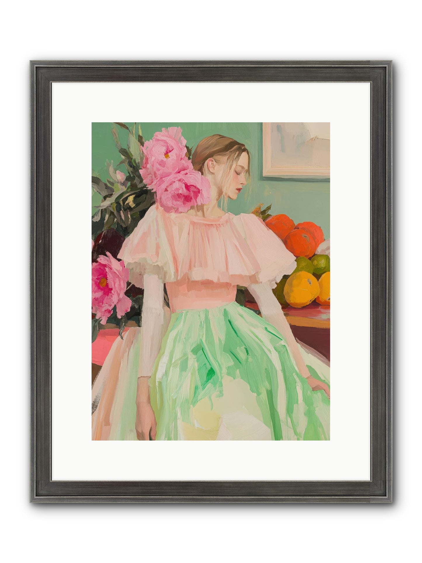 Dahlia Swan No.2 Framed Print - Slimwoods Black/Silver 12x16