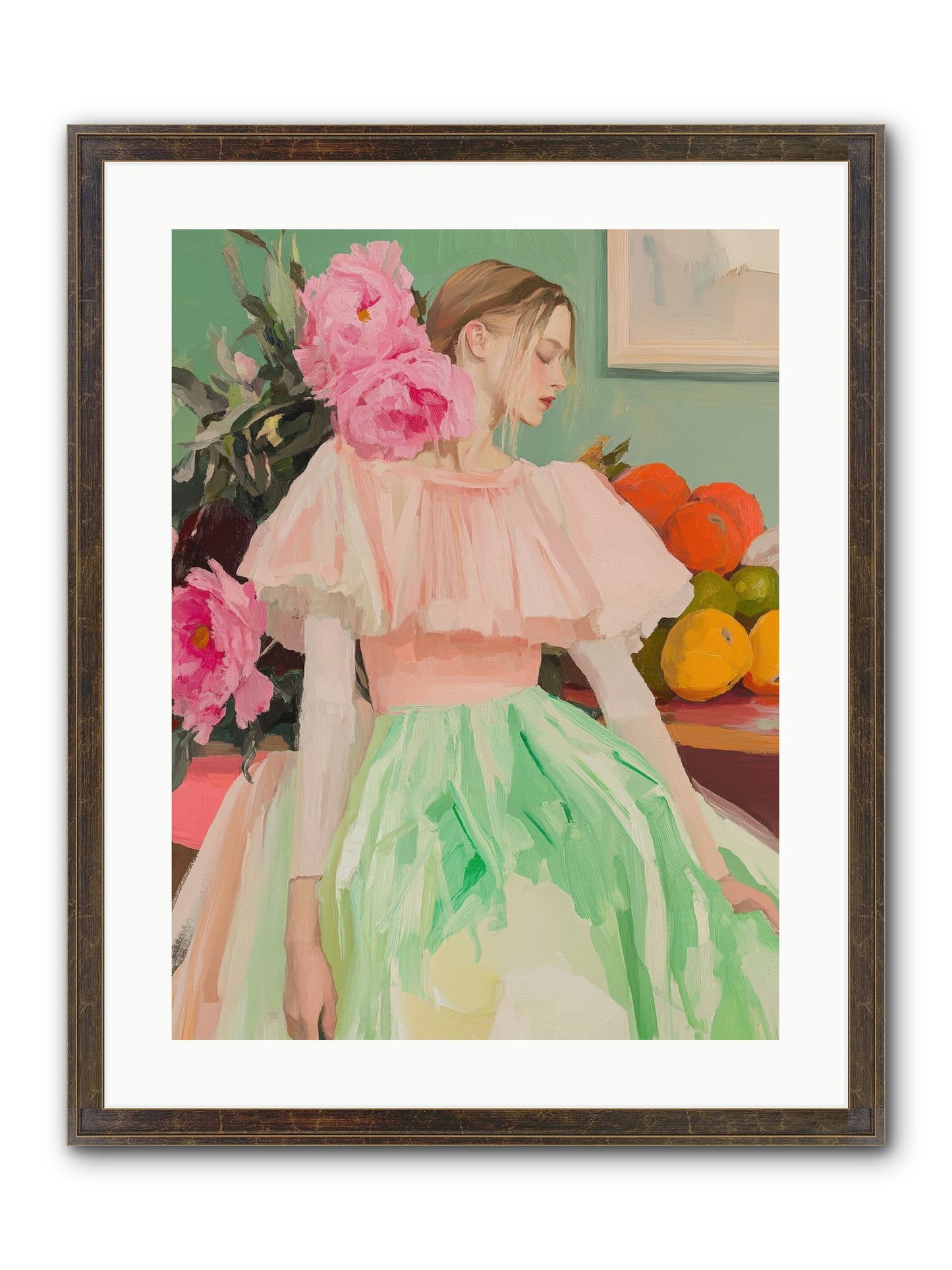Dahlia Swan No.2 Framed Print - Slimwoods Black/Gold 18x24