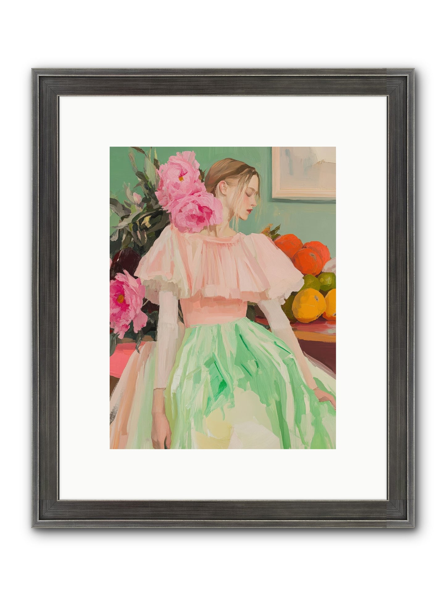 Dahlia Swan No.2 Framed Print - Slimwoods Black/Silver 9x12