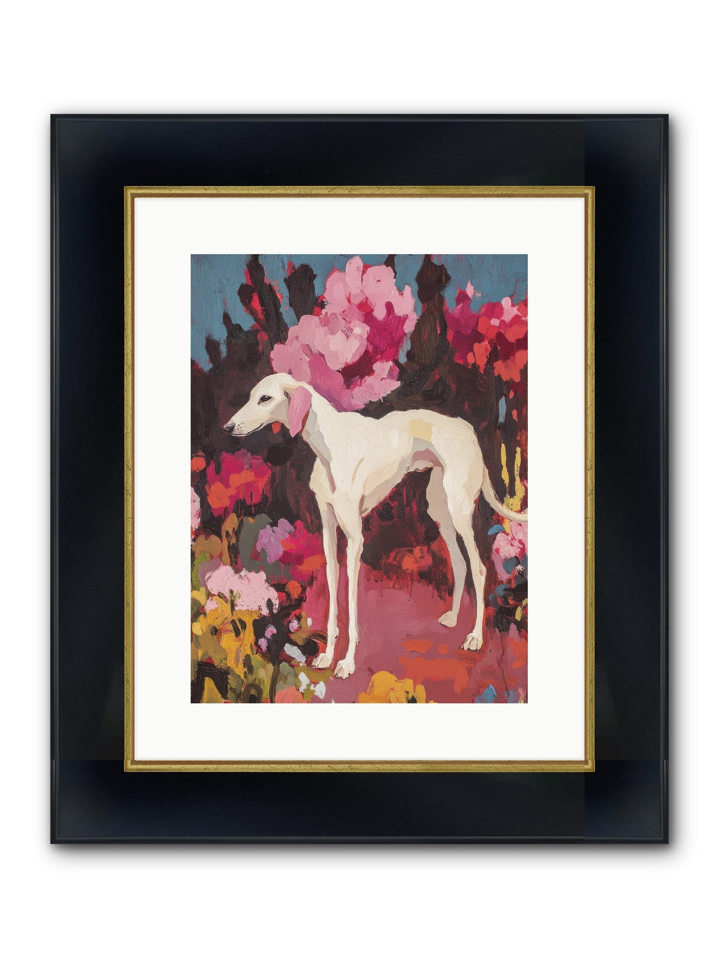 Daisy Framed Print - Wide Black w/Gold 12x16
