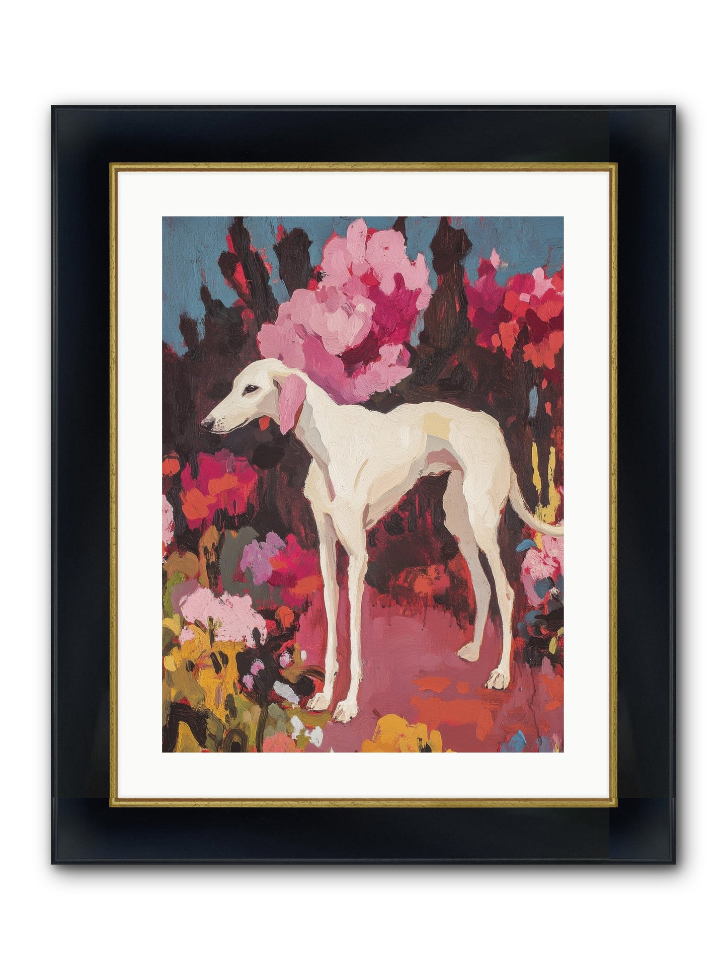 Daisy Framed Print - Wide Black w/Gold 18x24