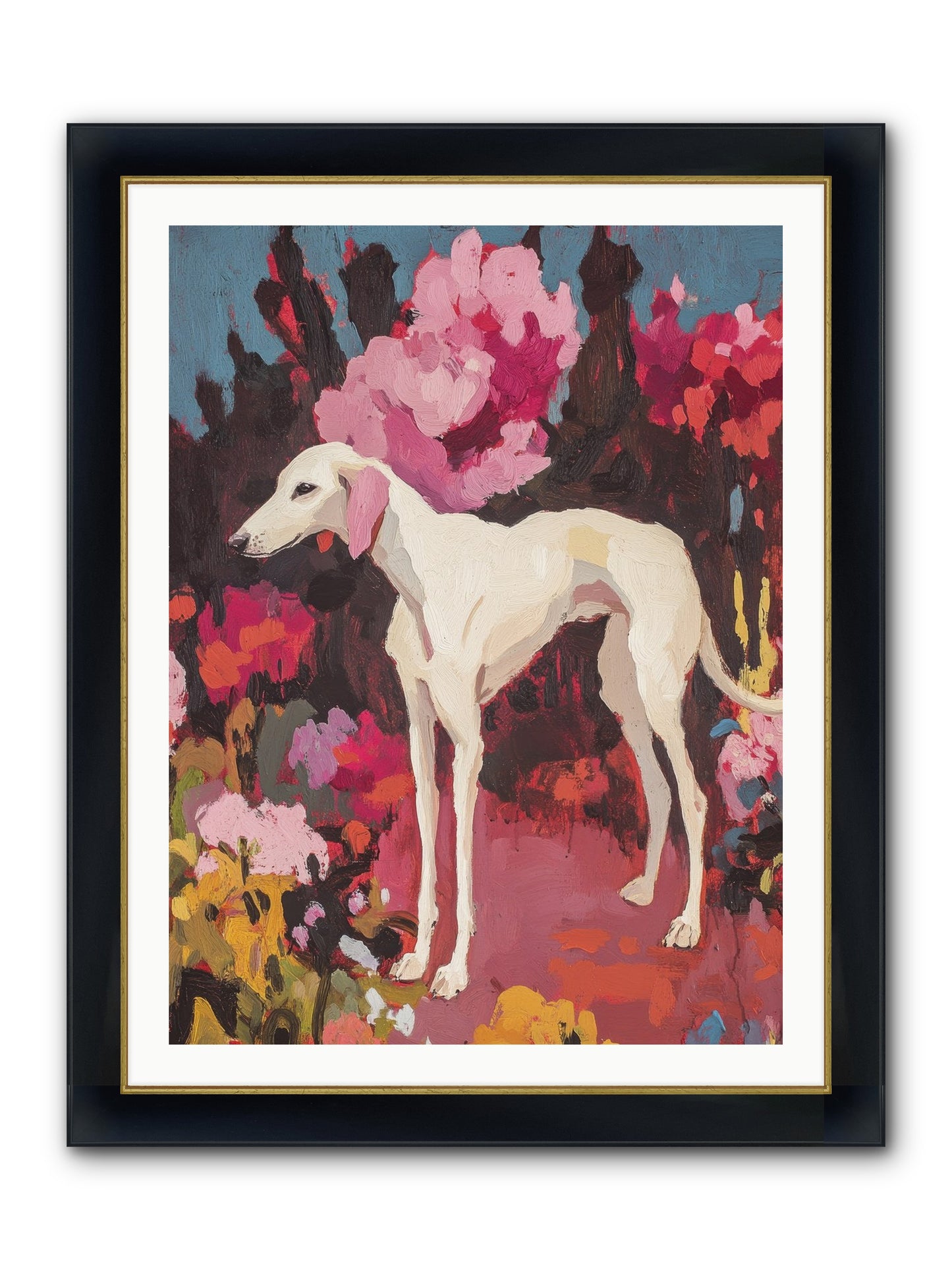Daisy Framed Print - Wide Black w/Gold 30x40