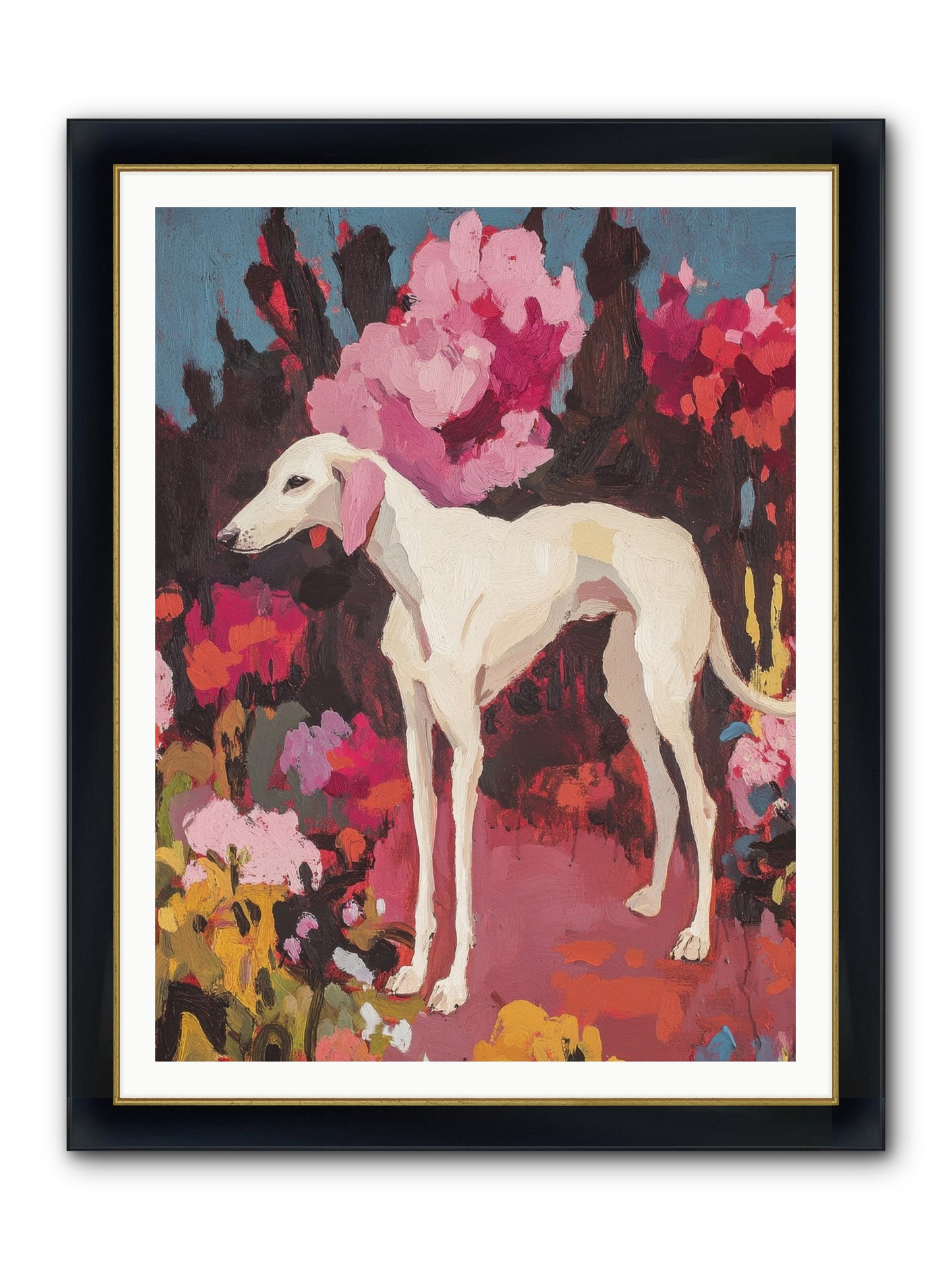 Daisy Framed Print - Wide Black w/Gold 36x48