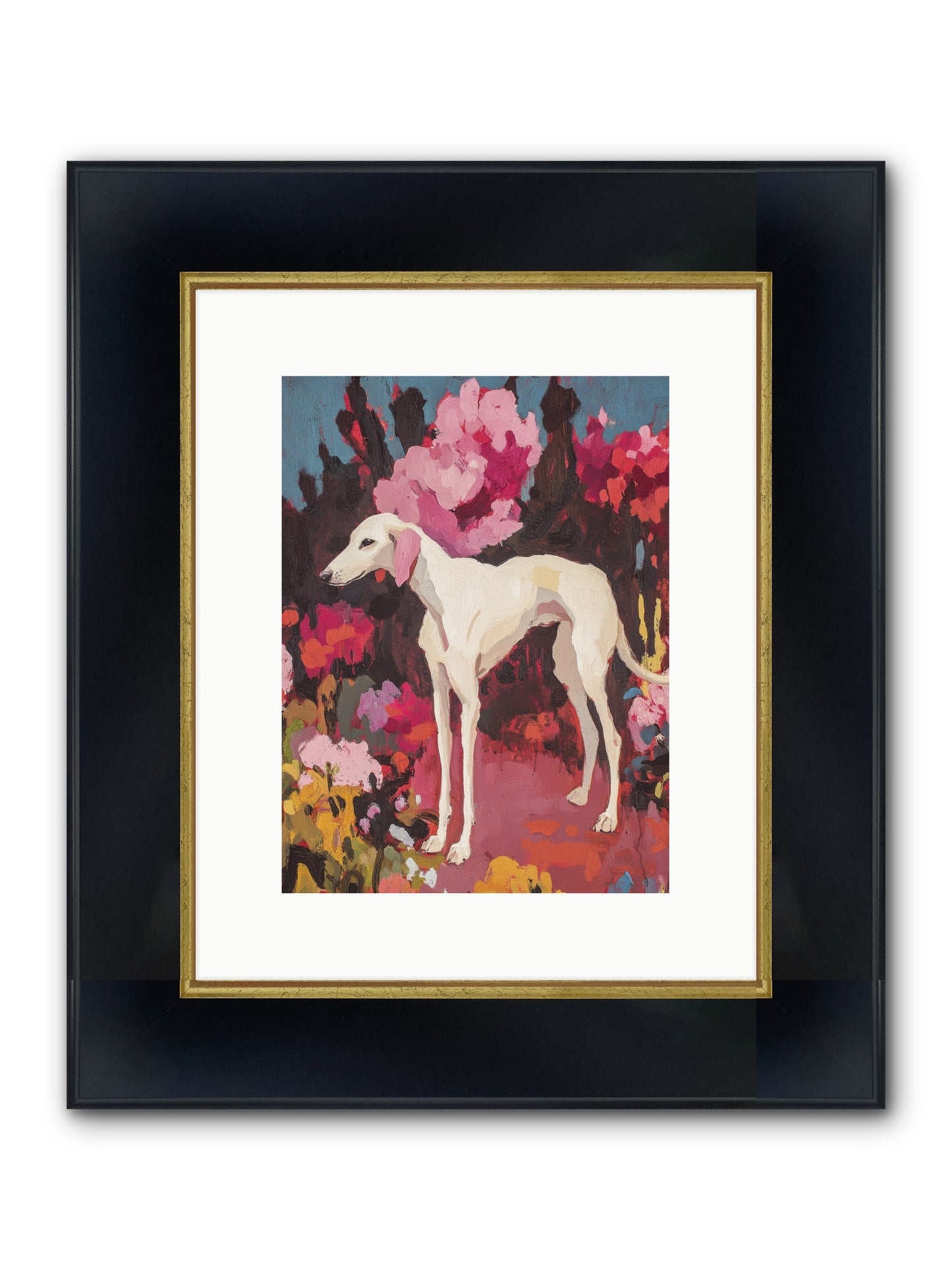 Daisy Framed Print - Wide Black w/Gold 9x12