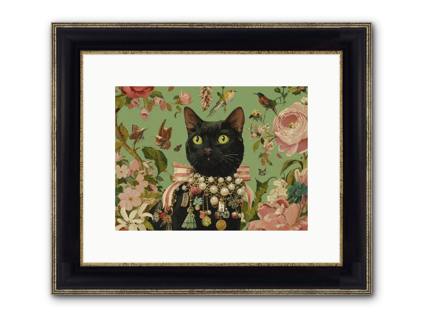 Daisy Whispers Framed Print - Black & Gold 12x9