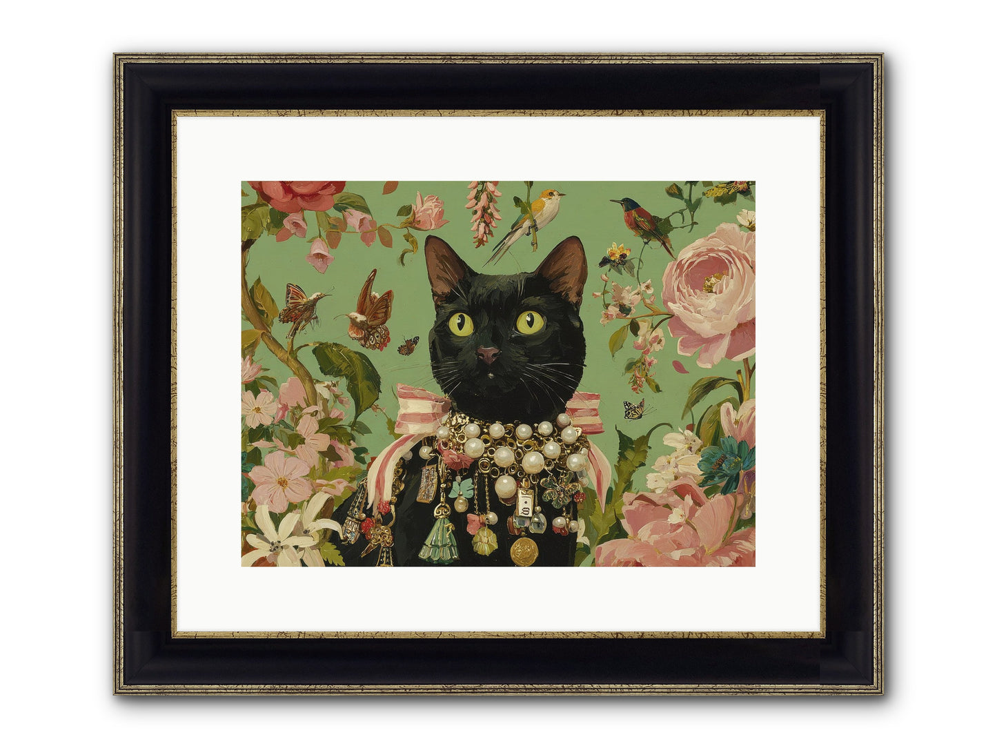 Daisy Whispers Framed Print - Black & Gold 16x12
