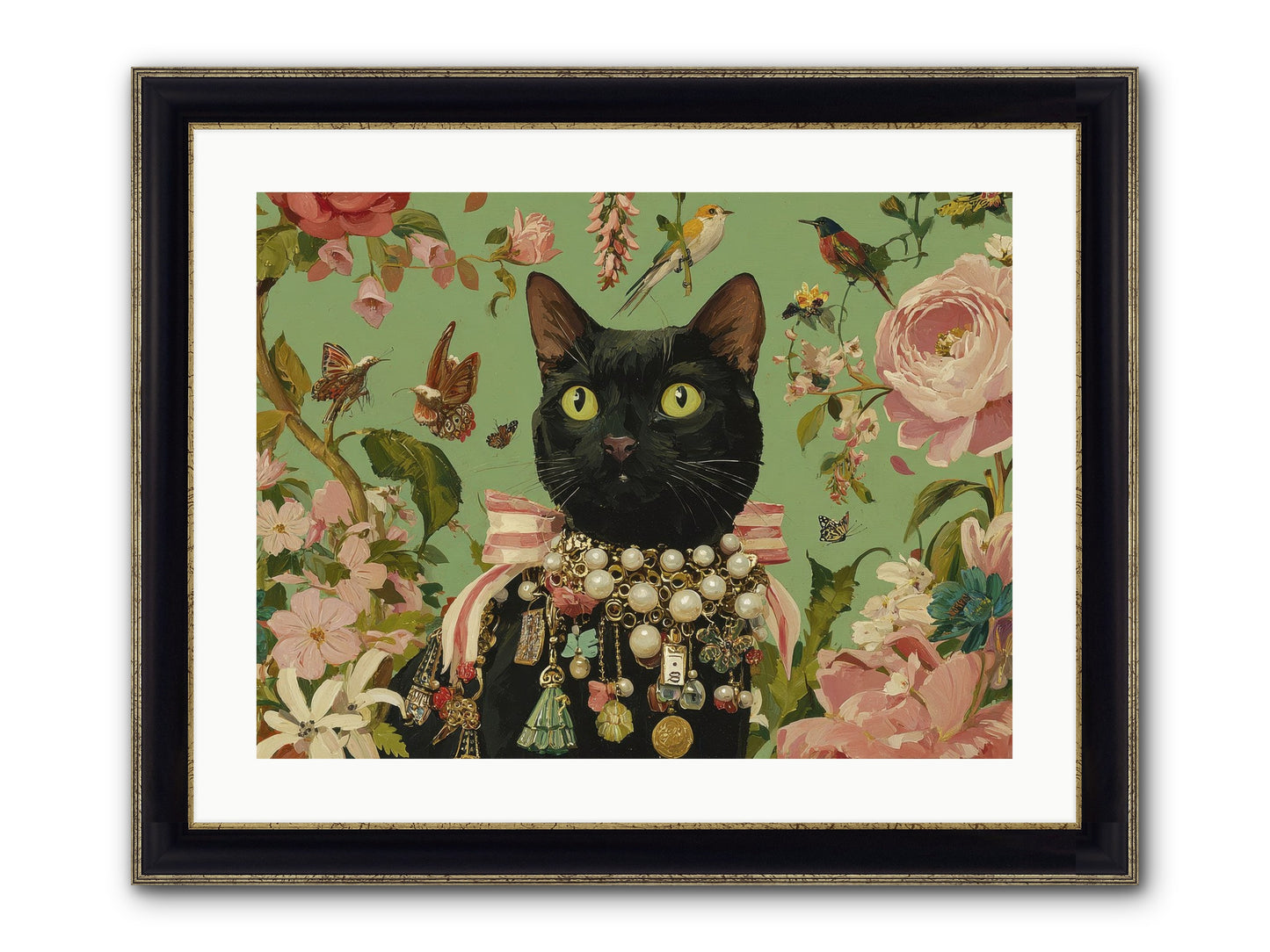 Daisy Whispers Framed Print - Black & Gold 24x18
